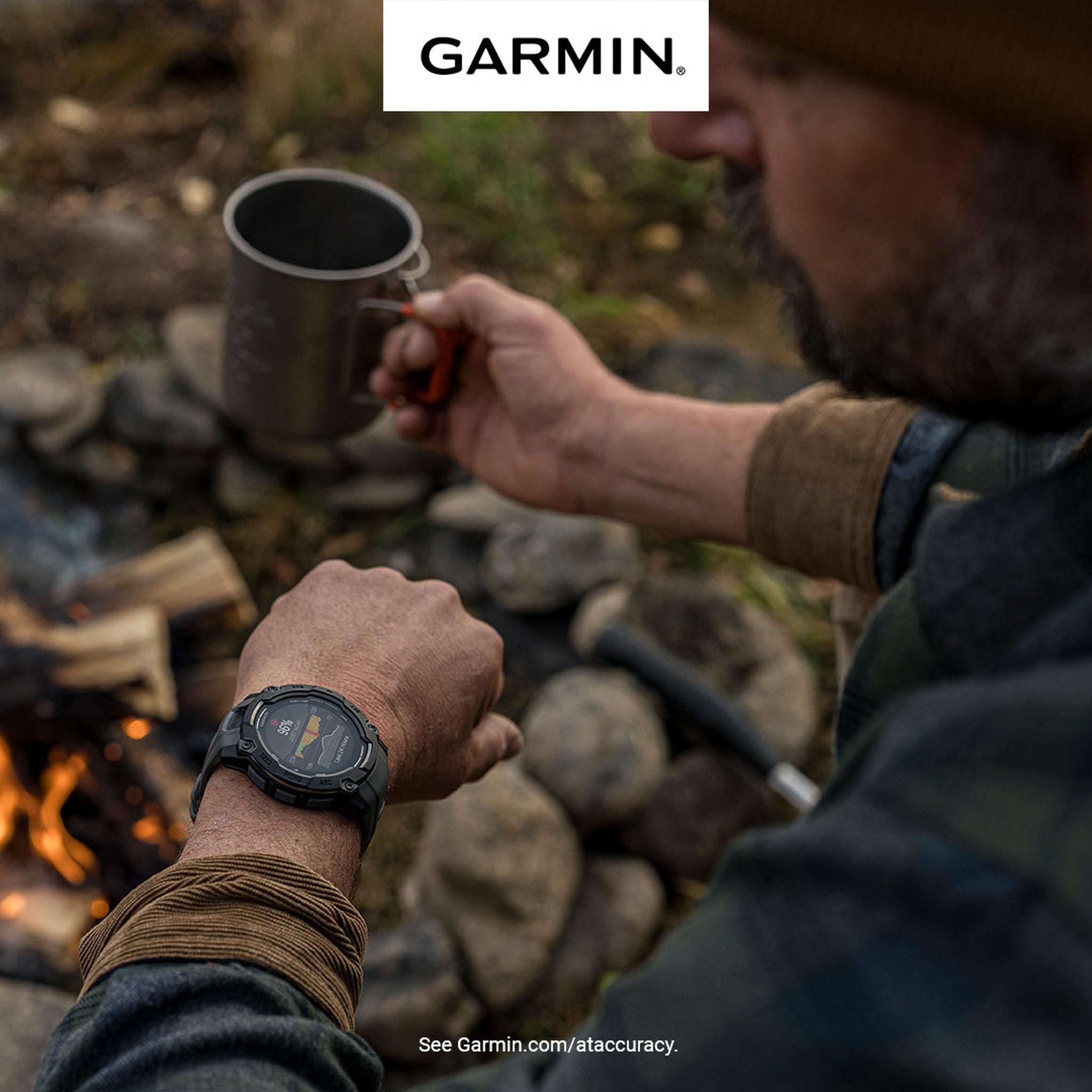 Garmin Instinct 3 50mm Solar Charged GPS Smartwatch Unlimited Battery Life Charcoal