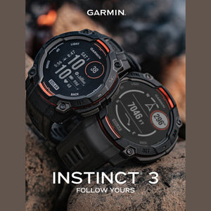 Garmin Instinct 3 50mm Outdoor GPS Smartwatch, 24 Days of Battery Life Charcoal