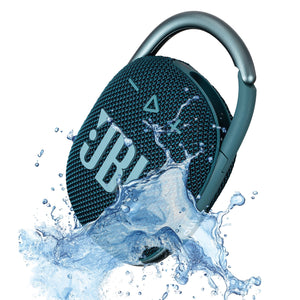 JBL Clip 4 - Portable Mini Bluetooth Speaker, big audio and punchy bass, integrated carabiner, IP67 waterproof and dustproof, 10 hours of playtime, speaker for home, outdoor and travel Blue