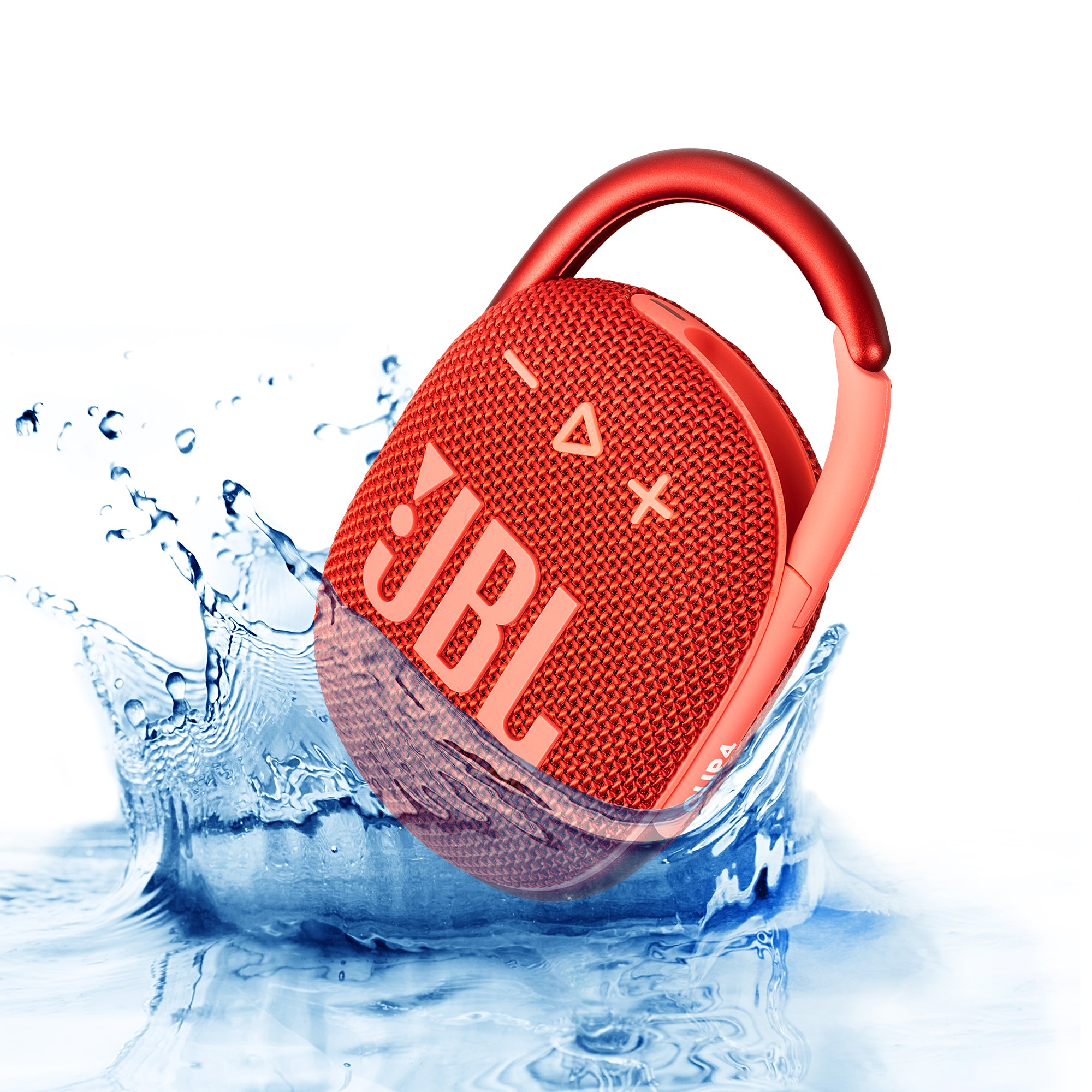 JBL Clip 4 - Portable Mini Bluetooth Speaker, big audio and punchy bass, integrated carabiner, IP67 waterproof and dustproof, 10 hours of playtime, speaker for home, outdoor and travel Red