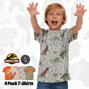Jurassic World Park -Boys 4 Pack T-Shirt Graphic Short Sleeve Tee Size 3T