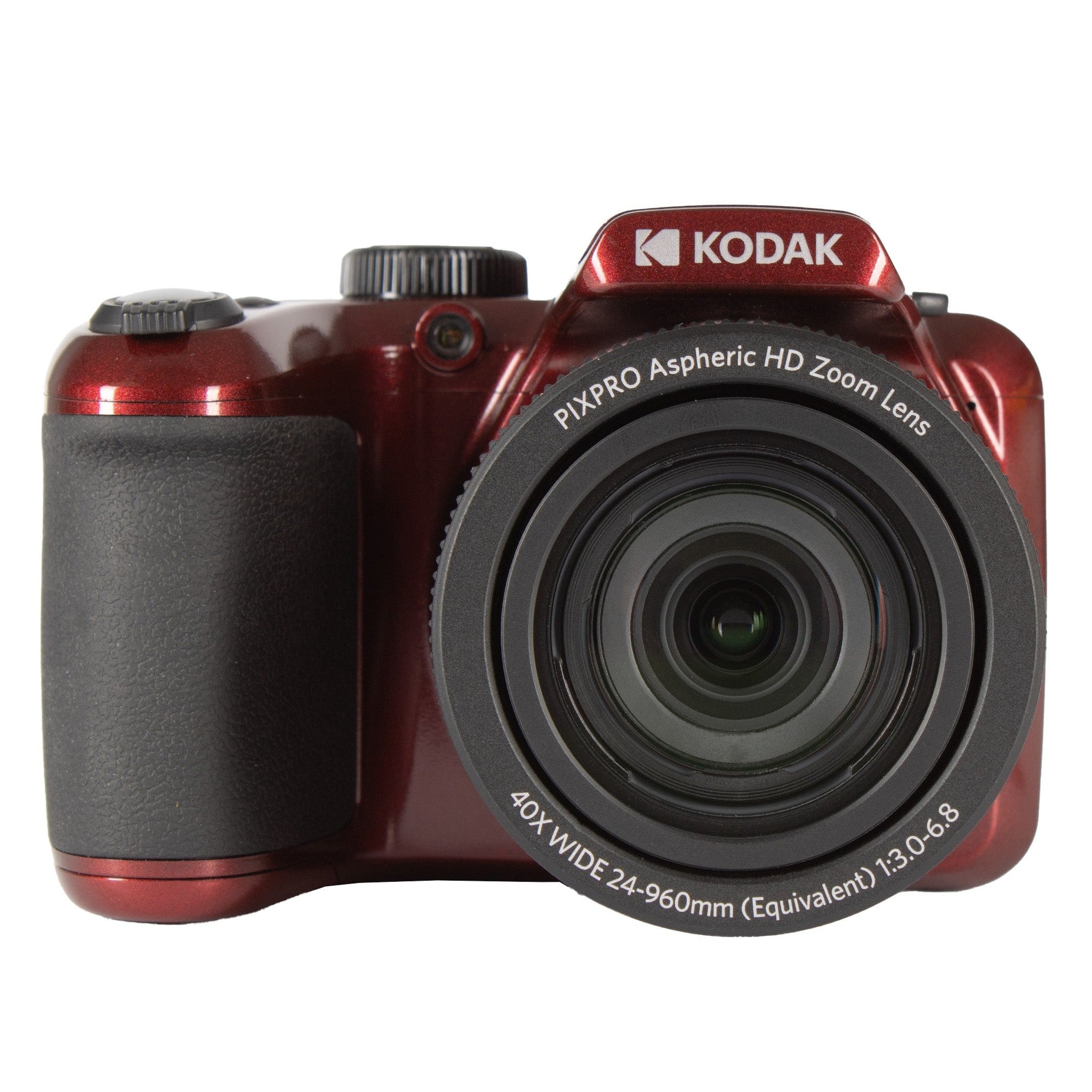 KODAK Pixpro Astro Zoom AZ405 Digital Camera Bridge, X40 Zoom, 24 mm Wide Angle, 20 Megapixels, LCD 3, Full HD 1080p Video, OIS, AA Battery - Red