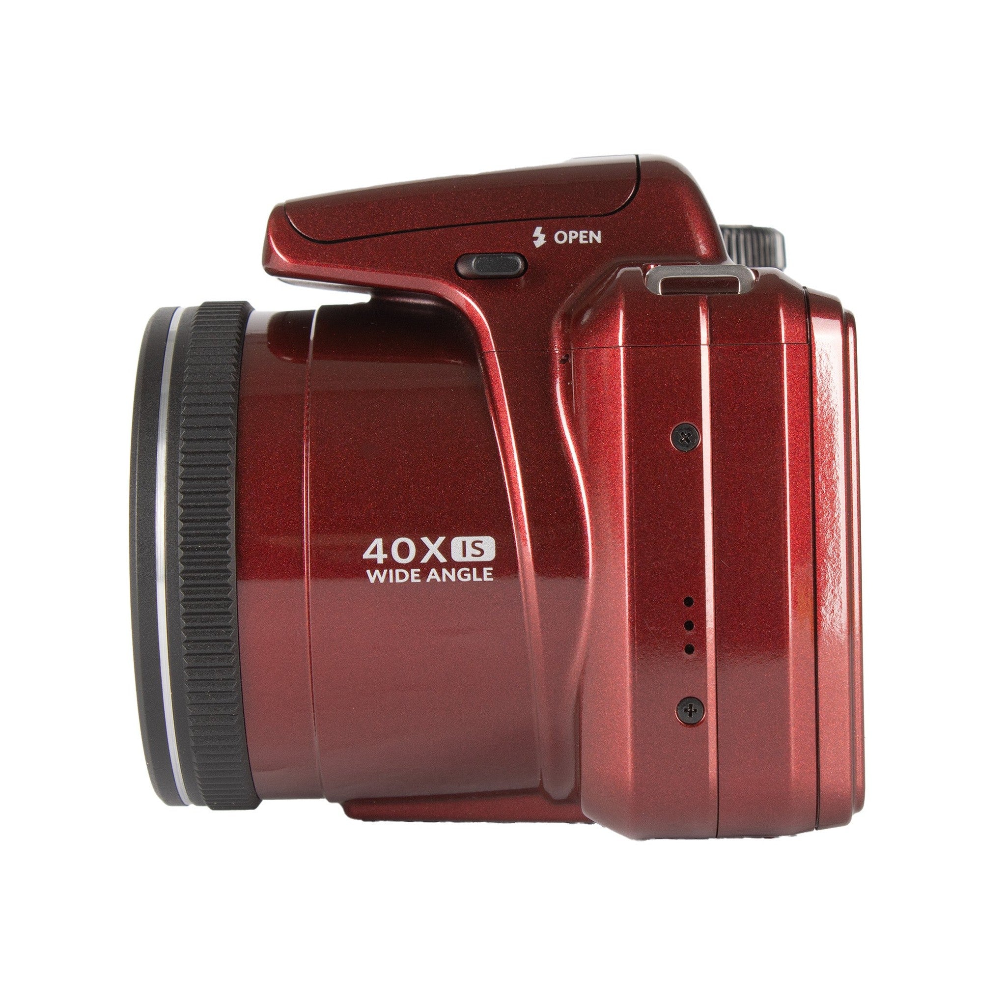 KODAK Pixpro Astro Zoom AZ405 Digital Camera Bridge, X40 Zoom, 24 mm Wide Angle, 20 Megapixels, LCD 3, Full HD 1080p Video, OIS, AA Battery - Red
