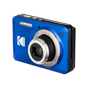 KODAK PIXPRO FZ55-BL 16MP Digital Camera 5X Optical Zoom 28mm Wide Angle 1080P Full HD Video Li-Ion Battery 2.7" LCD Vlogging Camera Blue