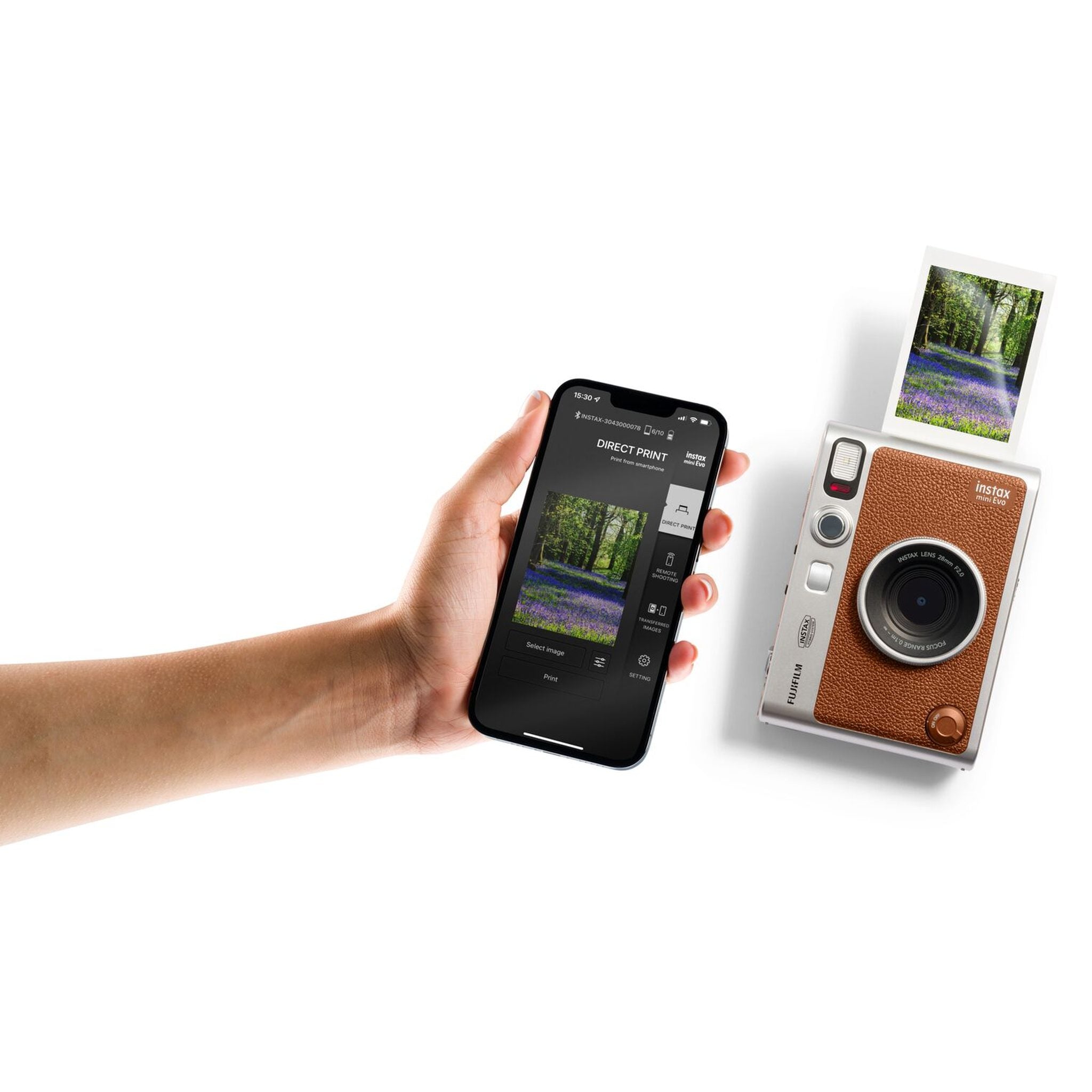 Fujifilm Instax Mini EVO Instant Camera - Brown