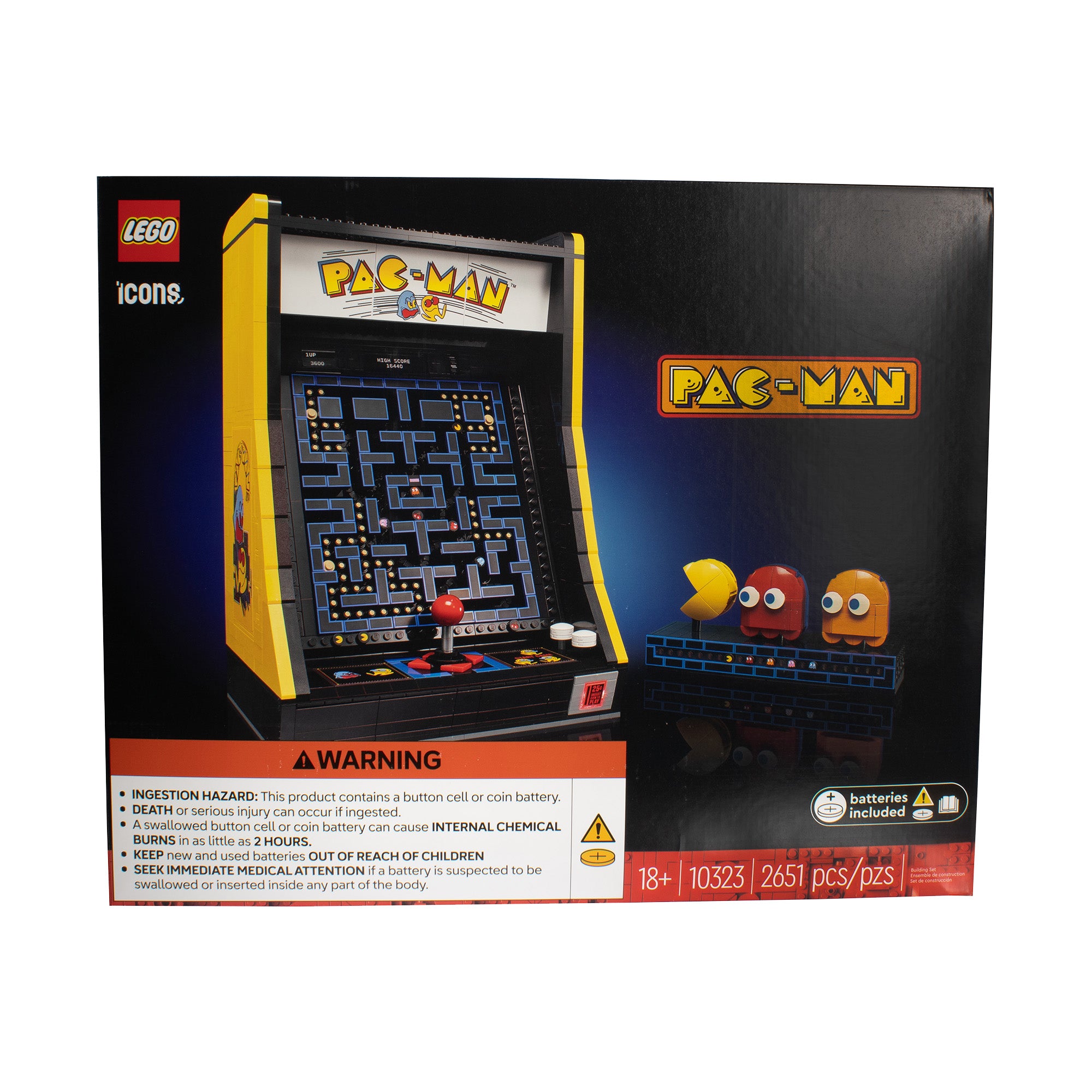 LEGO Icons PAC-Man Arcade Building Kit, Build a Replica Model of a Classic Video Game, Nostalgic Gift for Fans of Retro Video Games and Retro Décor, Includes PAC-Man, Blinky and Clyde, 10323