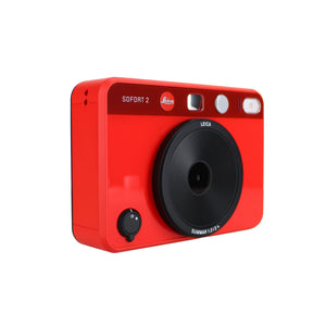 Leica Sofort 2 Digital and Instant Photo Camera with LCD Display, Two Shutter Releases, 10 Lens Effects, and Leica FOTOS App Support Red