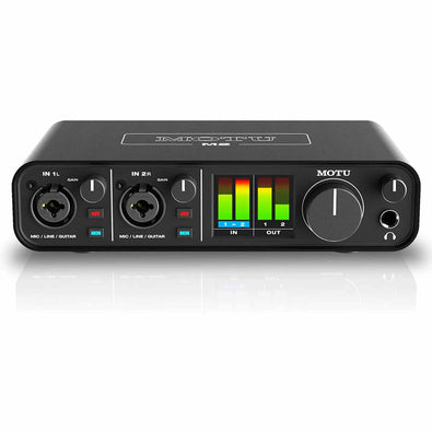 MOTU M2 2x2 USB-C Audio Interface Bundle with Headphone, XLR Cables, and 6Ave Cleaning Kit