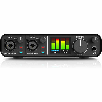 MOTU M2 2x2 USB-C Audio Interface Bundle with Headphone, XLR Cables, and 6Ave Cleaning Kit