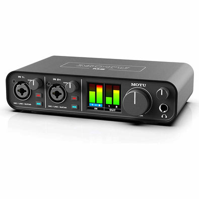 MOTU M2 2x2 USB-C Audio Interface Bundle with Headphone, XLR Cables, and 6Ave Cleaning Kit