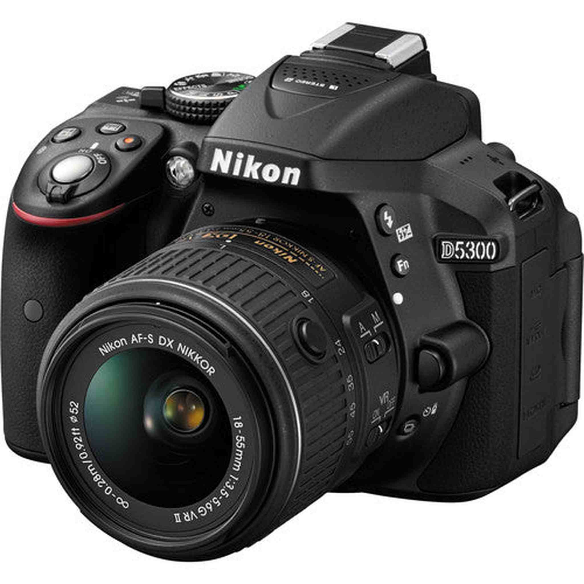 Nikon D5300 DSLR Camera w/ AF-P 18-55mm Lens Bundle � 32GB SD Card Nikon