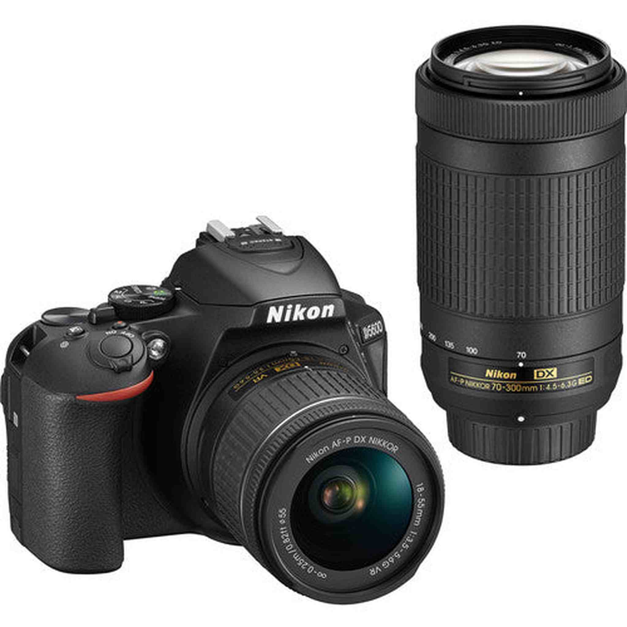 Nikon D5600 DSLR Camera w/ 18-55mm Lens + 70-300mm Lens Bundle Nikon
