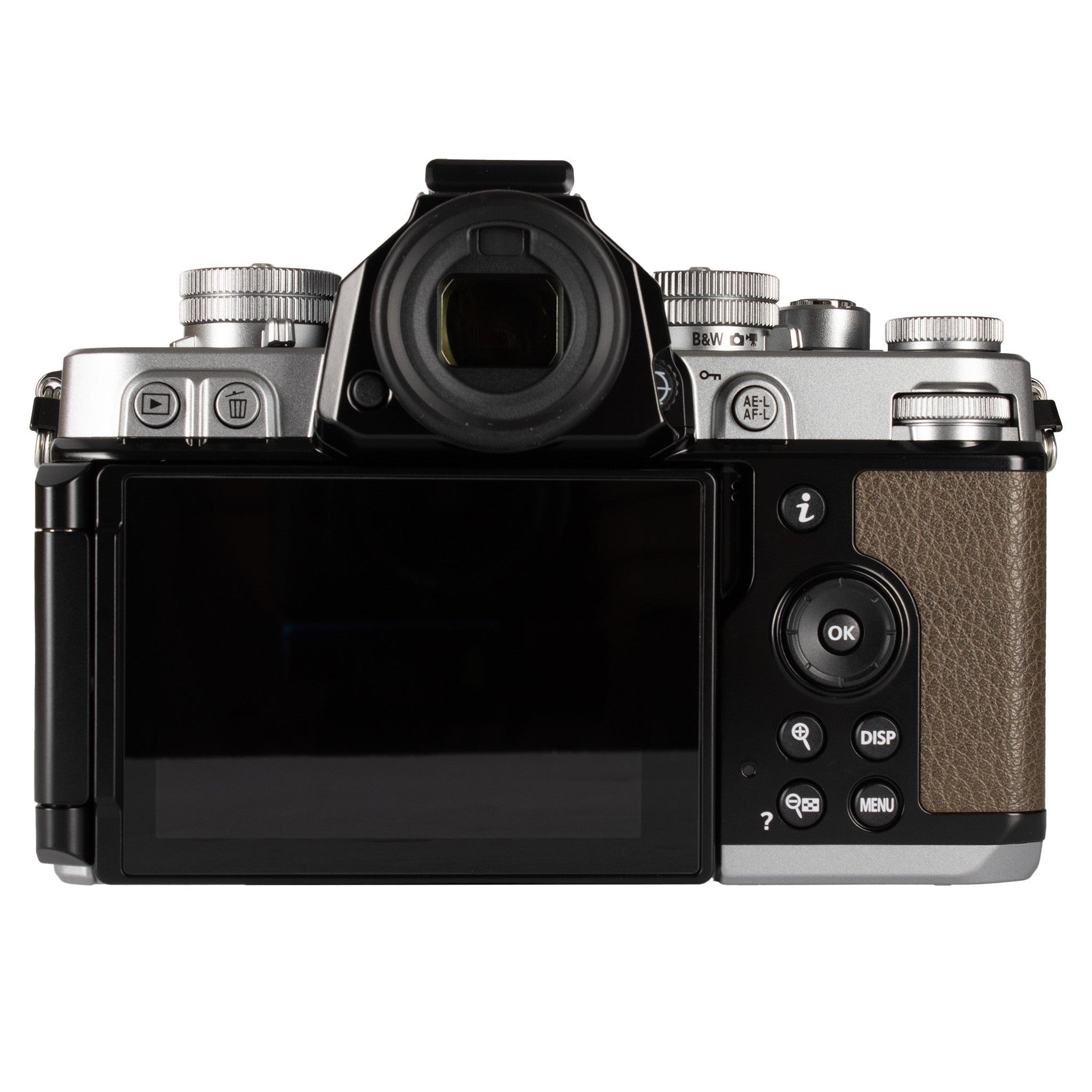 Nikon Zf 24.5MP Full Frame Mirrorless Camera with 273-Point Hybrid AF and 5-Axis Stabilization Silver & Sepia Brown
