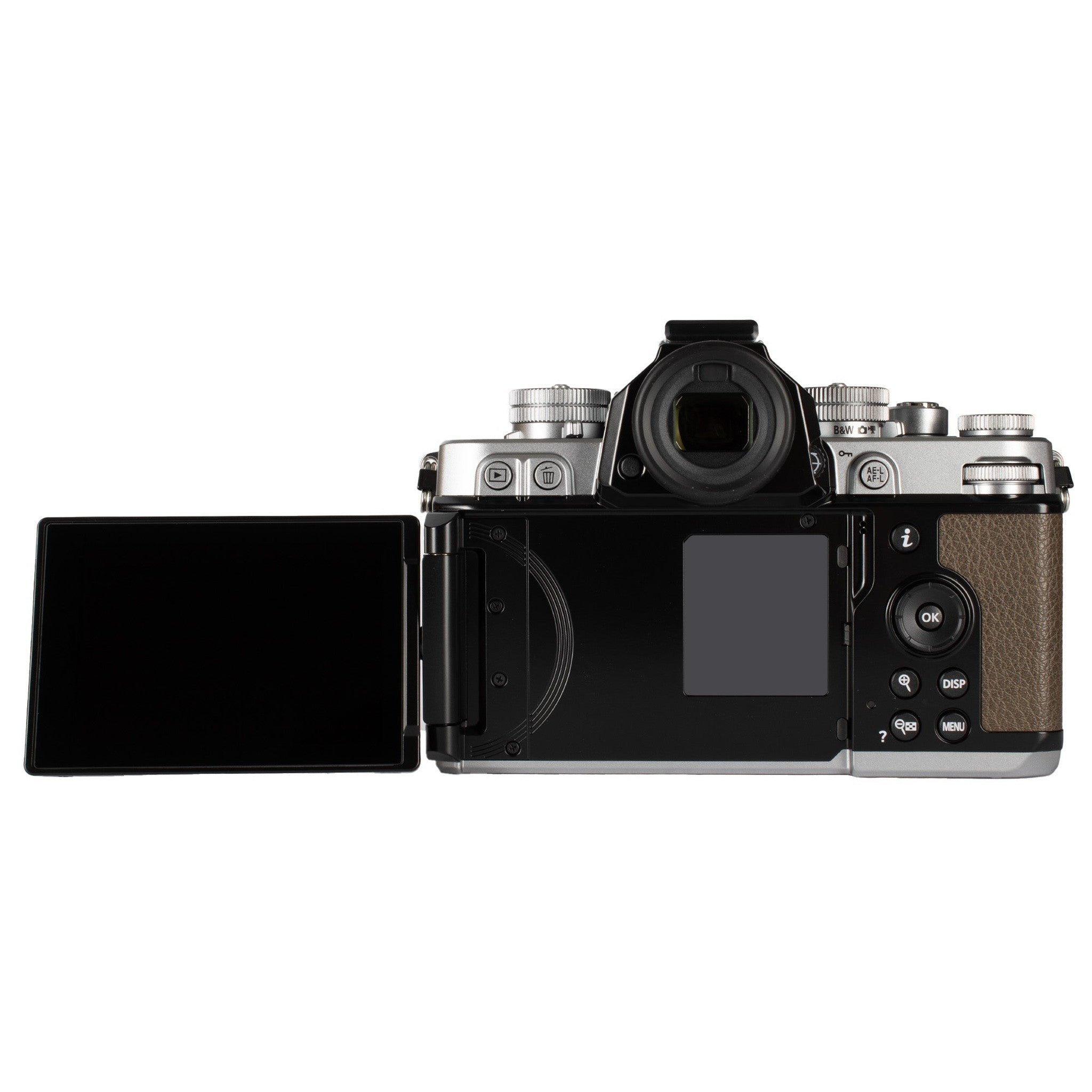 Nikon Zf 24.5MP Full Frame Mirrorless Camera with 273-Point Hybrid AF and 5-Axis Stabilization Silver & Sepia Brown