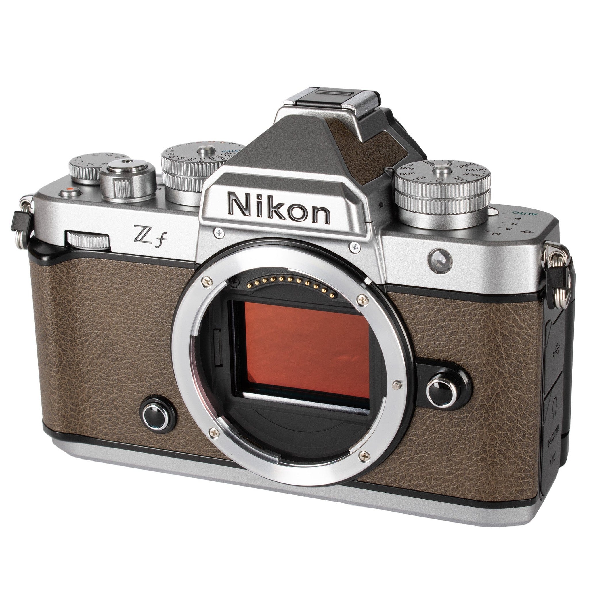 Nikon Zf 24.5MP Full Frame Mirrorless Camera with 273-Point Hybrid AF and 5-Axis Stabilization Silver & Sepia Brown