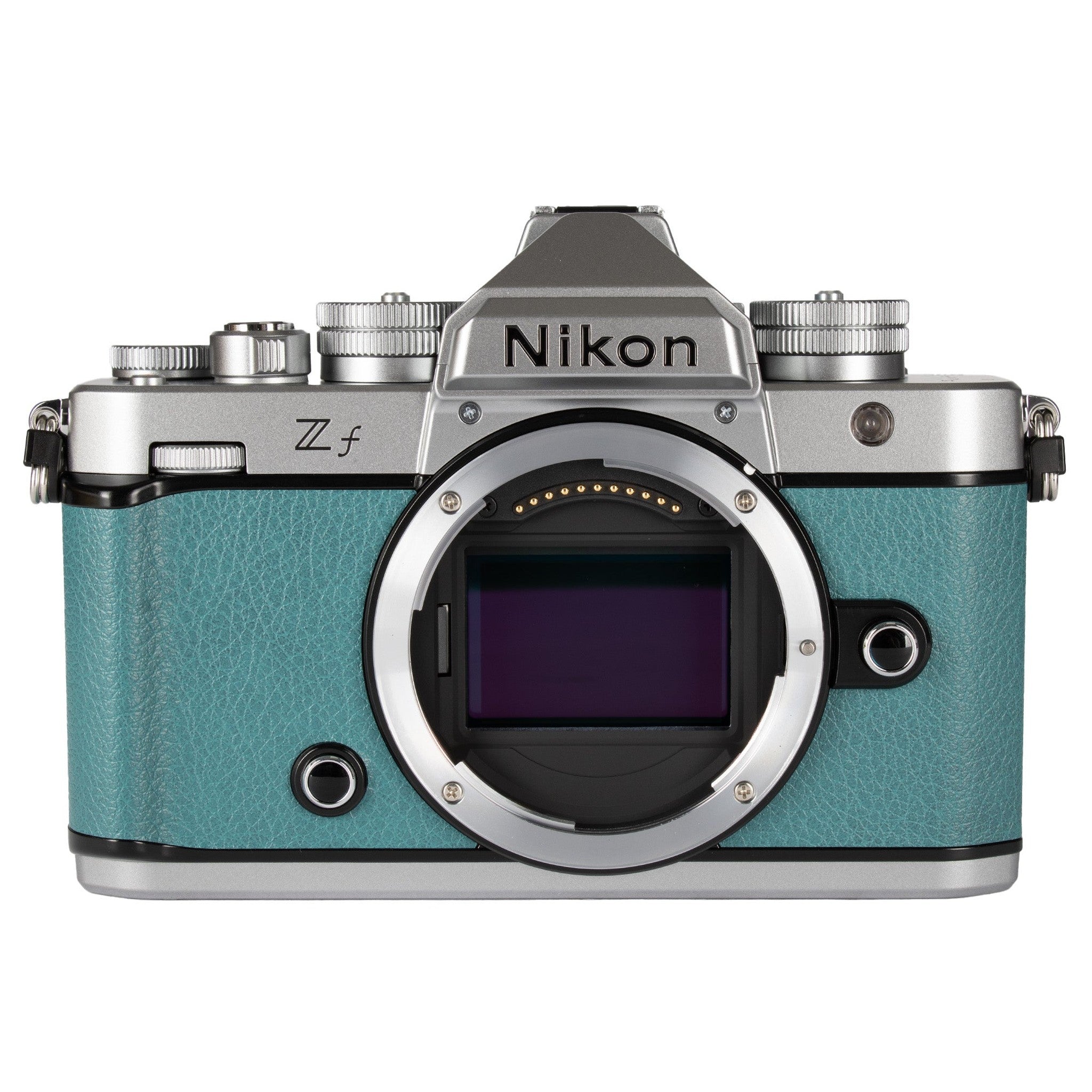 Nikon Zf Mirrorless Camera Body Only with 24.5MP Full-Frame BSI CMOS Sensor and EXPEED 7 Processor Silver and Teal Blue