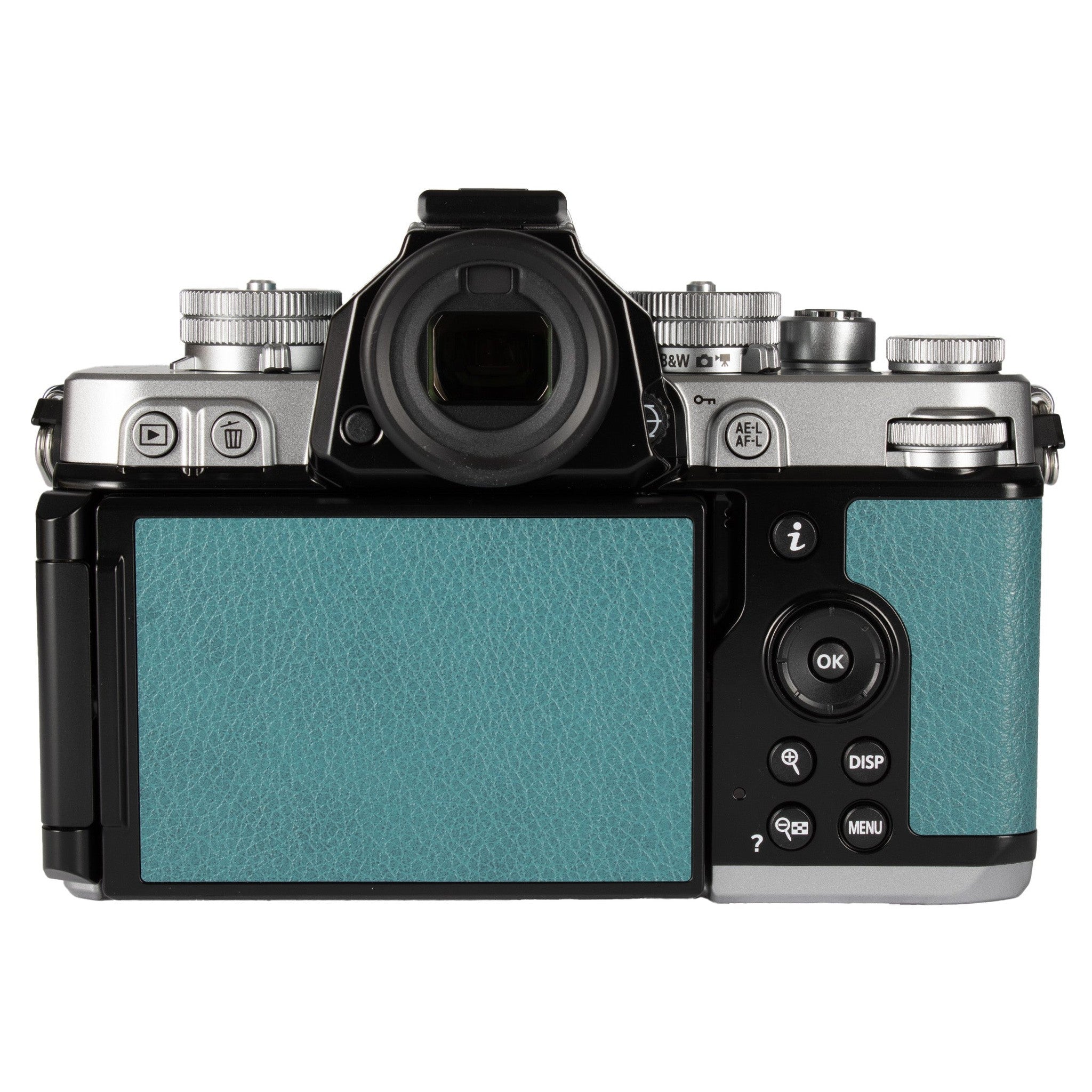 Nikon Zf Mirrorless Camera Body Only with 24.5MP Full-Frame BSI CMOS Sensor and EXPEED 7 Processor Silver and Teal Blue