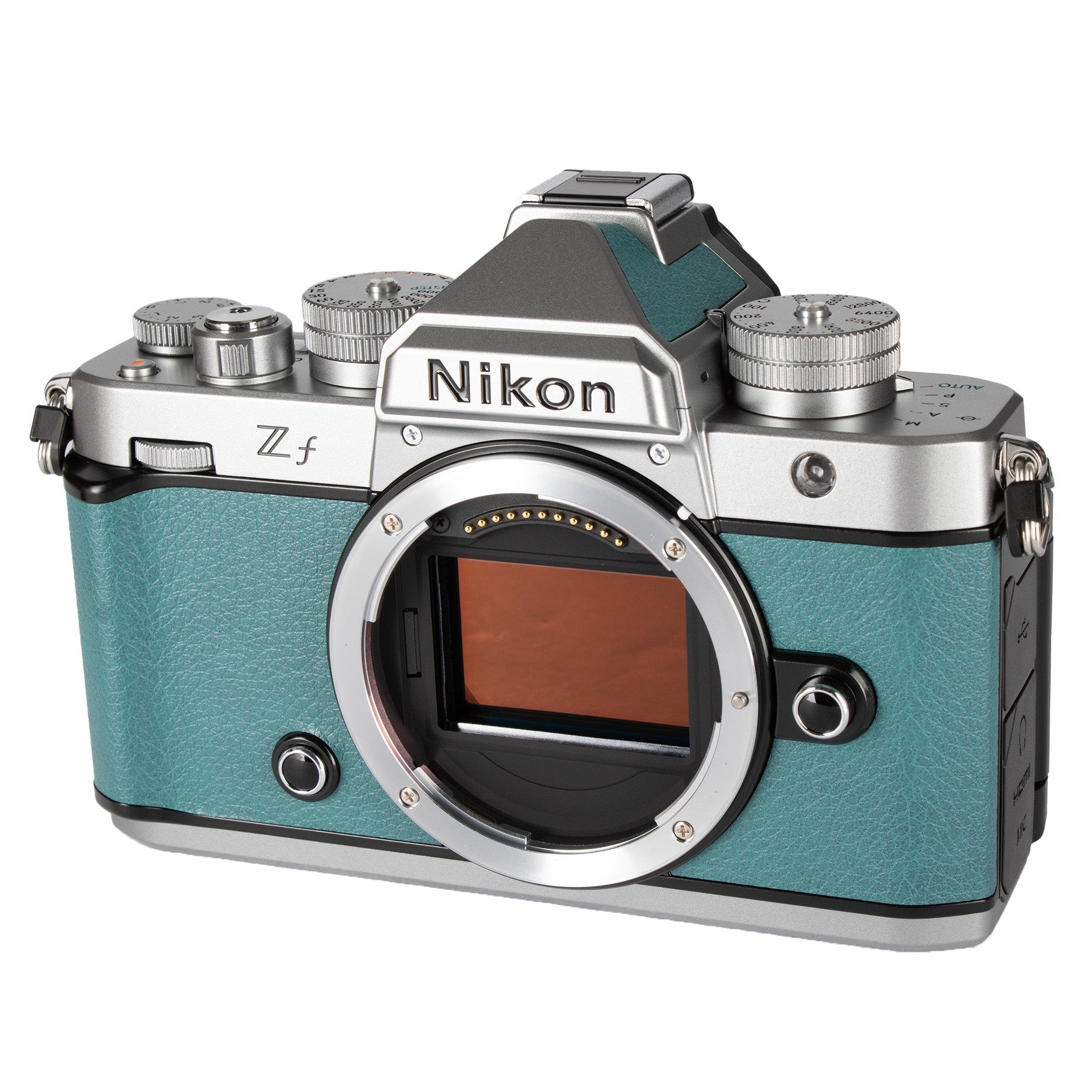 Nikon Zf Mirrorless Camera Body Only with 24.5MP Full-Frame BSI CMOS Sensor and EXPEED 7 Processor Silver and Teal Blue