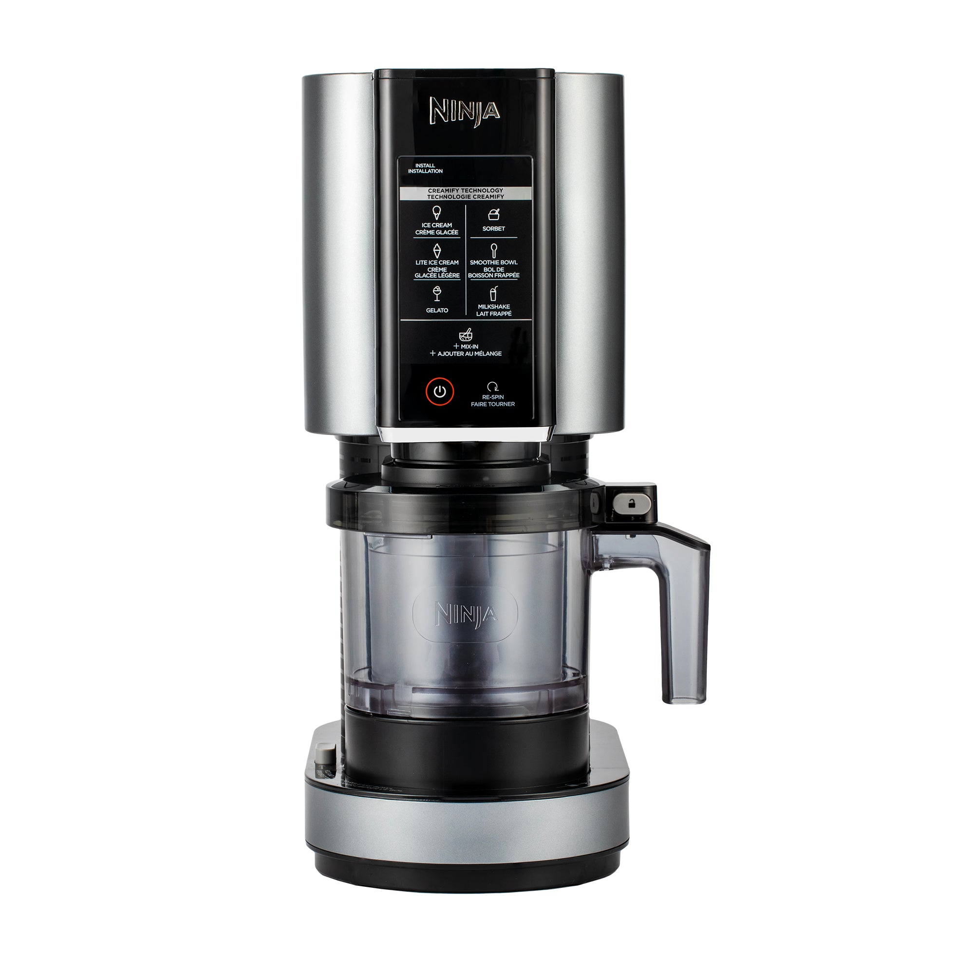 Ninja NC301 CREAMi Ice Cream Maker, for Gelato, Mix-ins, Milkshakes, Sorbet, Smoothie Bowls & More, 7 One-Touch Programs, with 2 Pint Containers & Lids, Compact Size, Perfect for Kids, Silver