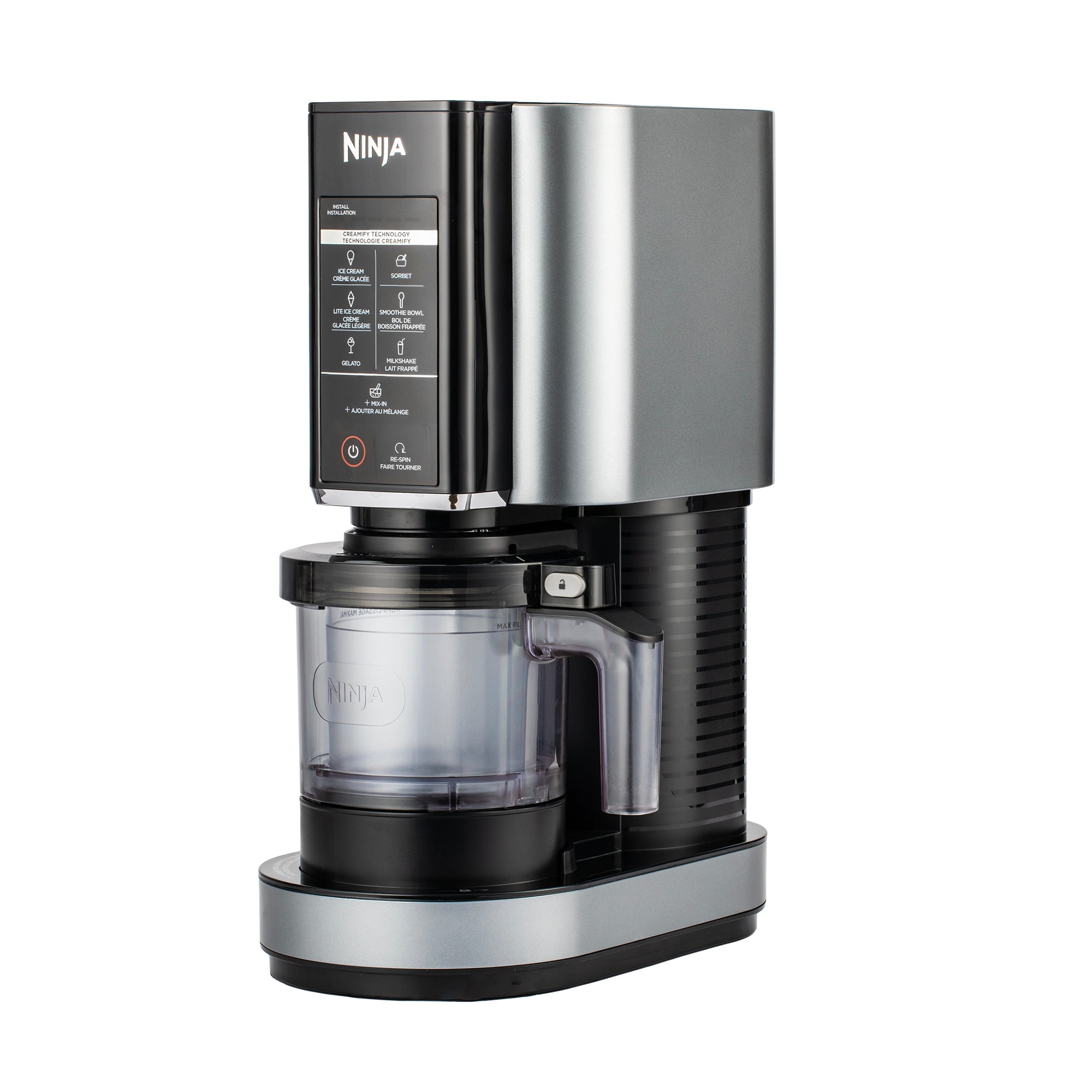 Ninja NC301 CREAMi Ice Cream Maker, for Gelato, Mix-ins, Milkshakes, Sorbet, Smoothie Bowls & More, 7 One-Touch Programs, with 2 Pint Containers & Lids, Compact Size, Perfect for Kids, Silver