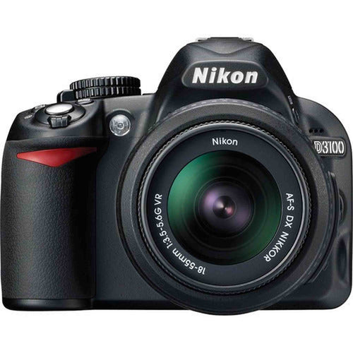 Nikon D3100 14 Megapixel Digital SLR Camera with 3x Optical Zoom, 3 LCD, Full 1080p HD Cinematic Video, VR Image Stabilization, Split-second Shutter Response, Black -