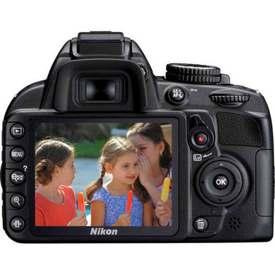 Nikon D3100 14 Megapixel Digital SLR Camera with 3x Optical Zoom, 3 LCD, Full 1080p HD Cinematic Video, VR Image Stabilization, Split-second Shutter Response, Black -