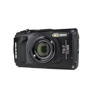 OM SYSTEM Tough TG-7 Black Waterproof Camera with 50 Piece Accessory Kit + Extra Battery + More