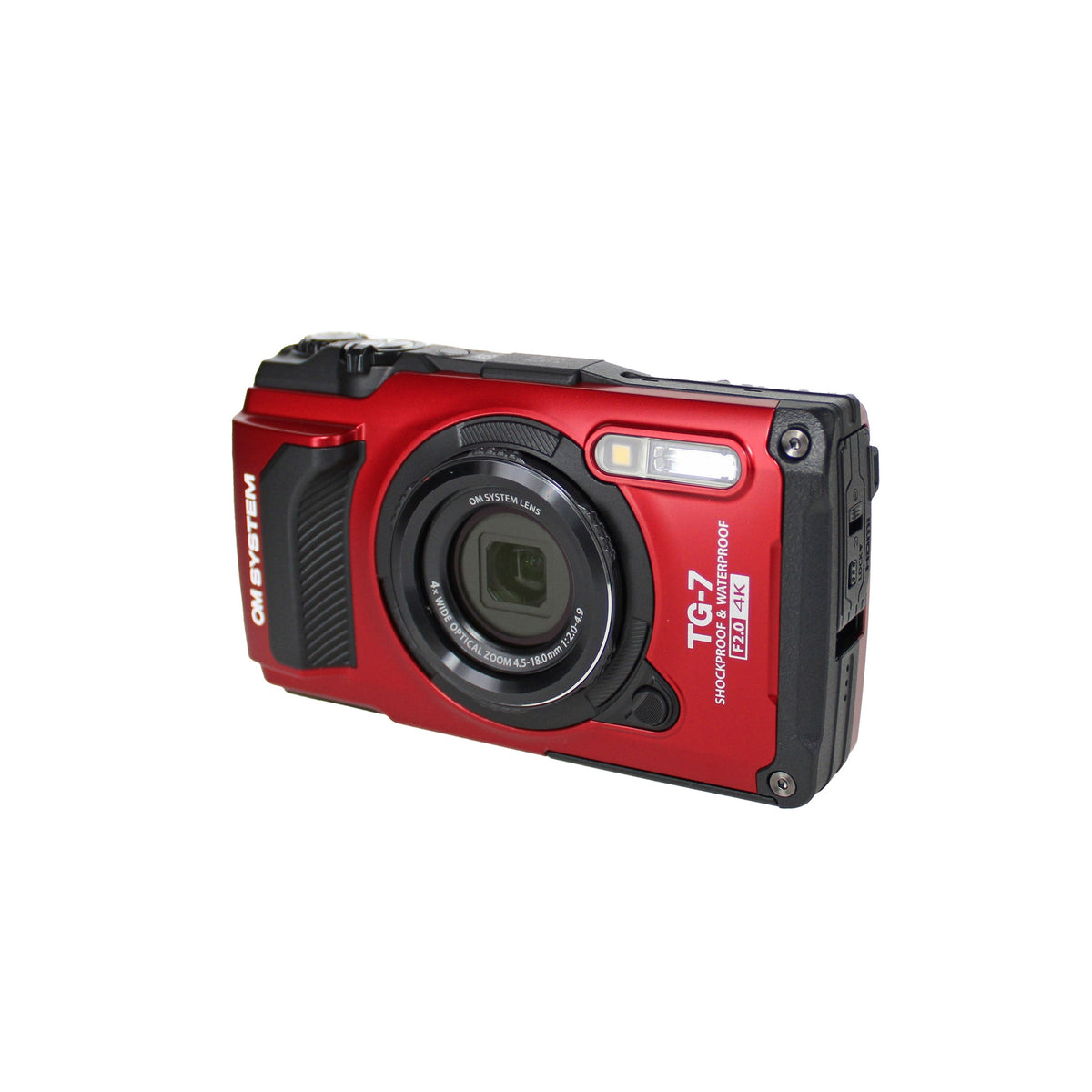 OM SYSTEM Tough TG-7 Red Waterproof Camera with 50 Piece Accessory Kit + Extra Battery + More