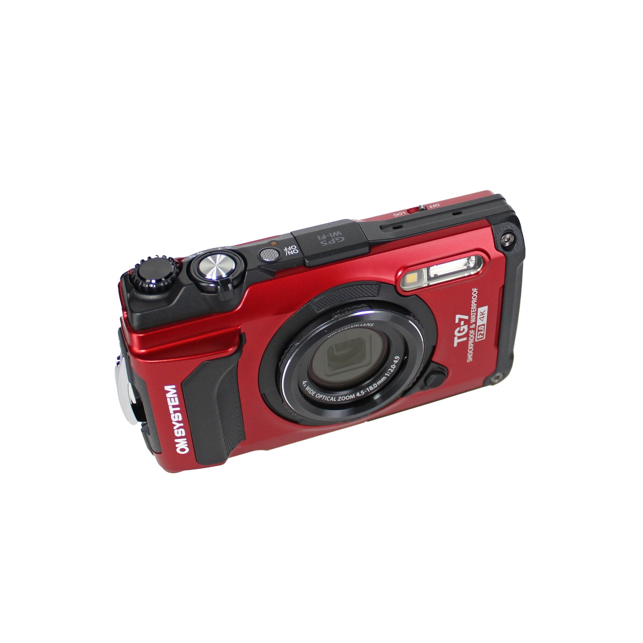 OM SYSTEM Tough TG-7 Red Waterproof Camera, W/ 50 Piece Kit + Extra Battery + More OM SYSTEM