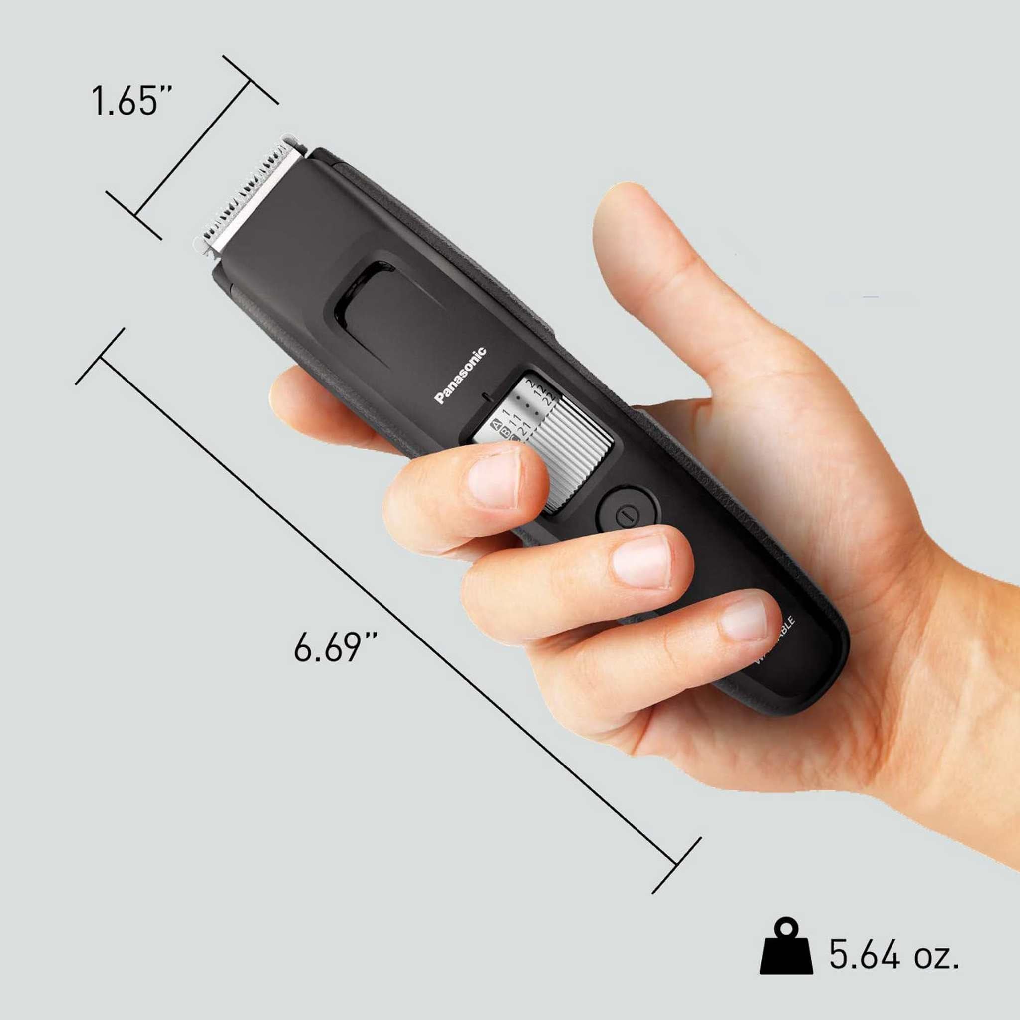 Panasonic Long Beard Trimmer ERGB96K Bundle with 4 Attachments and Cleaning Cloth 6th Ave Electronics