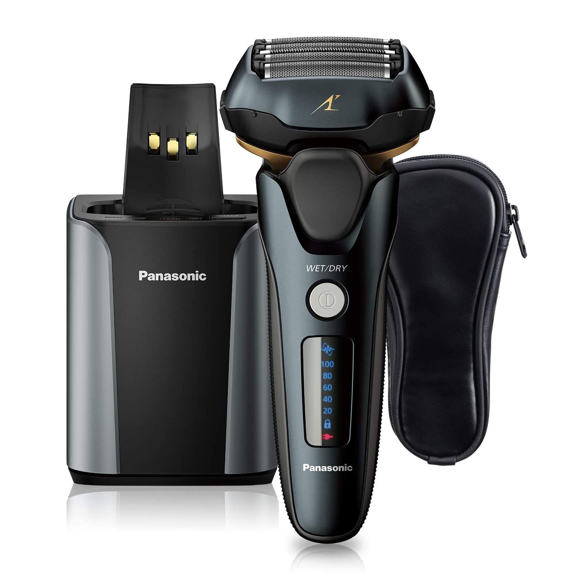 Panasonic ESLV97K Arc5 Wet/Dry 5 blade Electric Shaver Matte Black Bundle with Cleaning Cloth