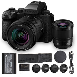 Panasonic LUMIX S5IIX Mirrorless Camera, with 20-60mm & 50 1.8 Lens Bundle DCS5M2XW/W