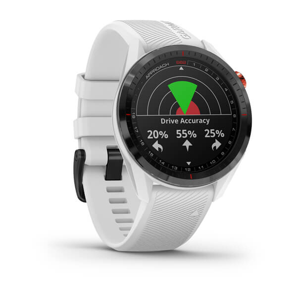 Garmin Approach S62 GPS Golf Watch (Black Bezel/White Band) with Virtual Caddie,Mapping includes Charging Base and Clean
