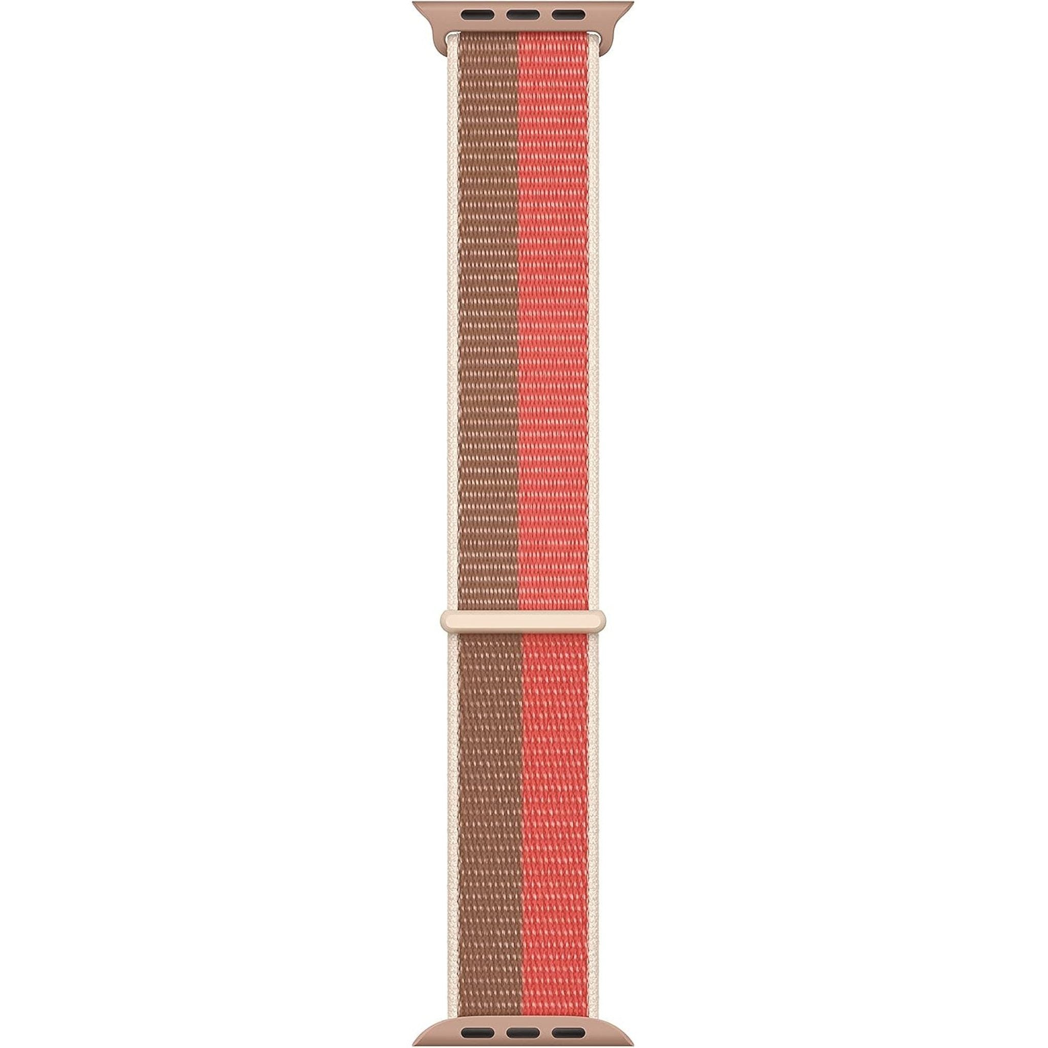 Apple Watch Band - Sport Loop 45mm - Pink Pomelo/Tan - Regular Apple