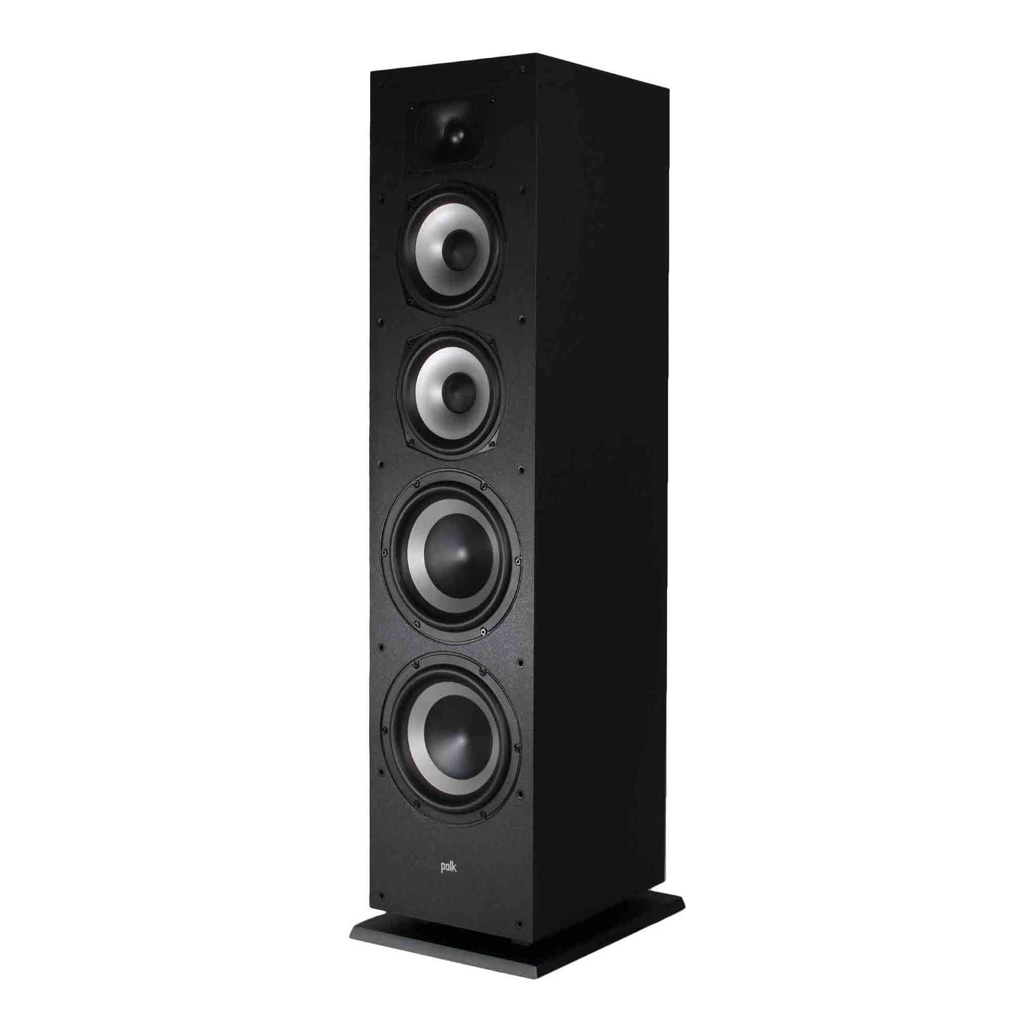 Polk Monitor XT70 Large Tower Speaker - Hi-Res Audio Certified, Dolby Atmos & DTS:X Compatible, 1" Tweeter, 2 6.5" Dynamically Balanced Woofers, 2 8" Passive Radiators Single, Midnight Black
