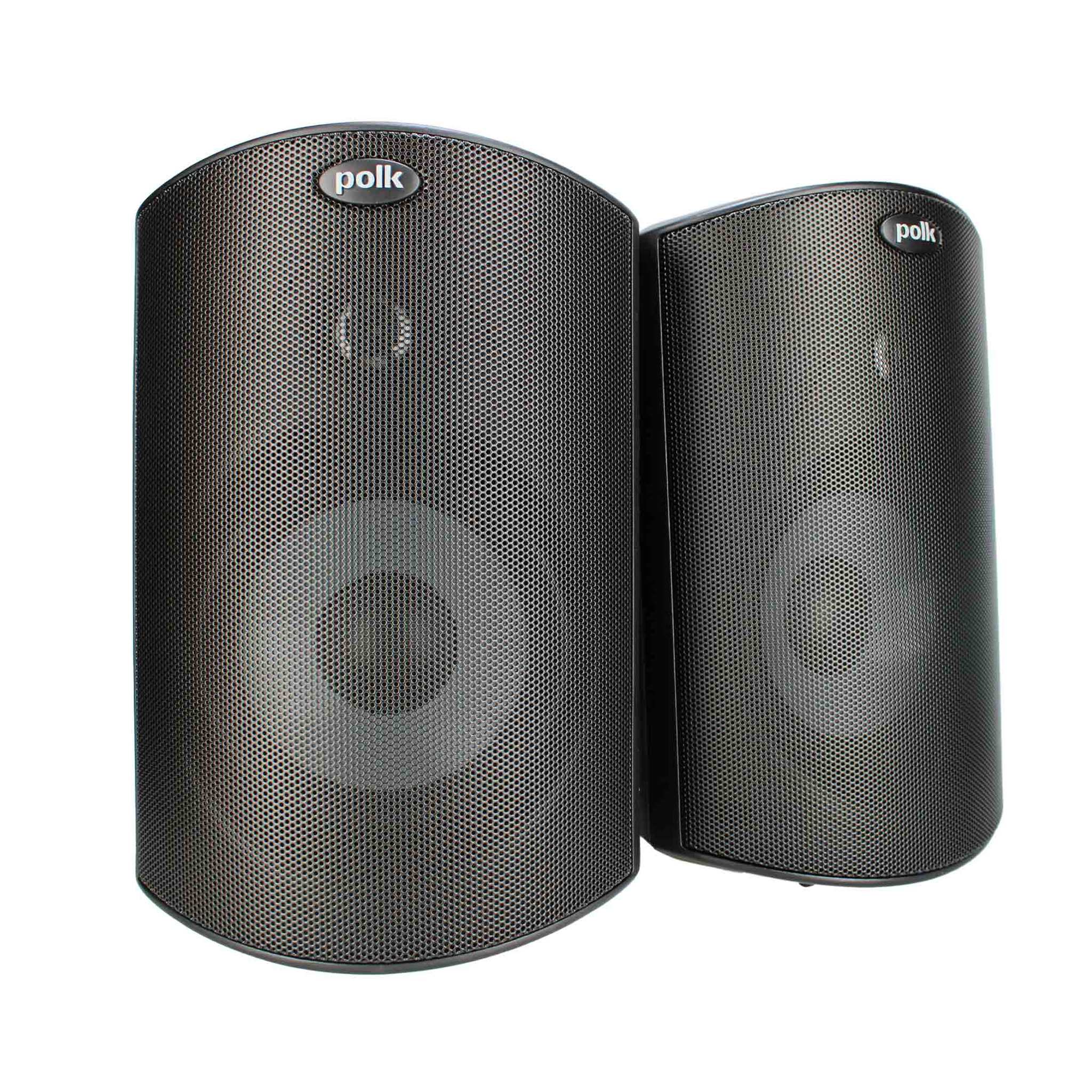 Polk Audio Atrium 4 Outdoor Speakers with Powerful Bass Pair, Black , All-Weather Durability, Broad Sound Coverage, Speed-Lock Mounting System