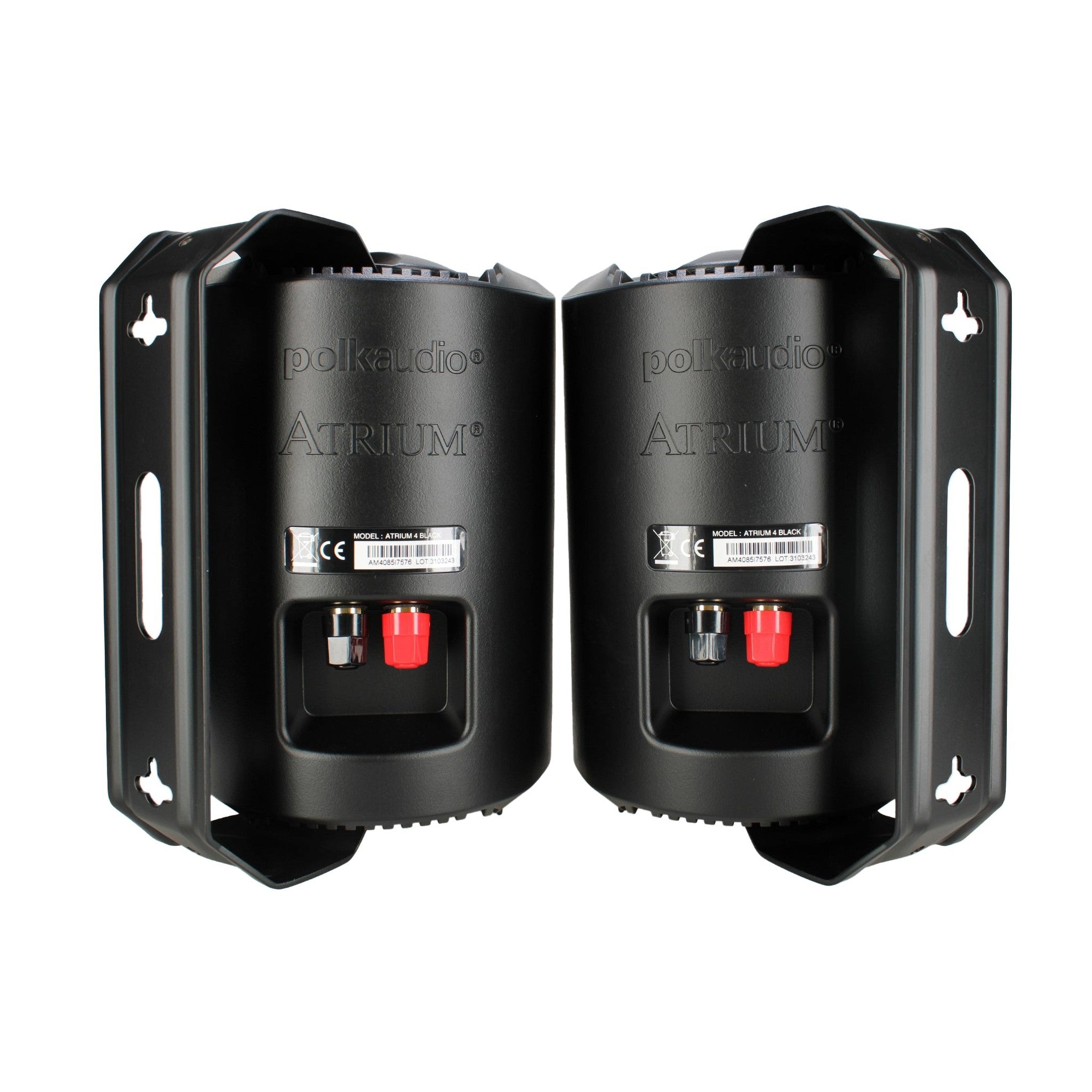 Polk Audio Atrium 4 Outdoor Speakers with Powerful Bass Pair, Black , All-Weather Durability, Broad Sound Coverage, Speed-Lock Mounting System