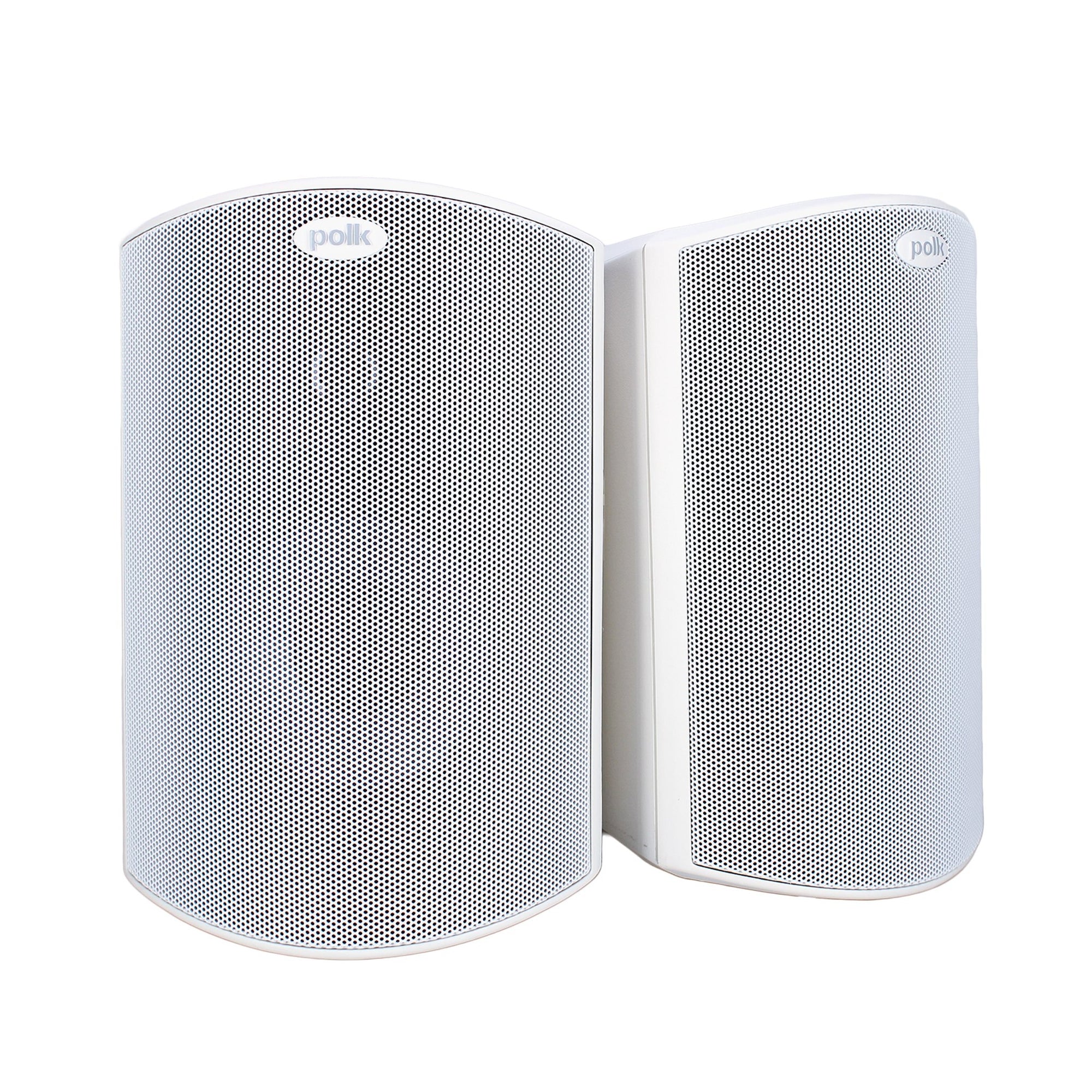 Polk Audio Atrium 4 Outdoor Speakers with Powerful Bass (Pair, White), All-Weather Durability, Broad Sound Coverage, Speed-Lock Mounting System