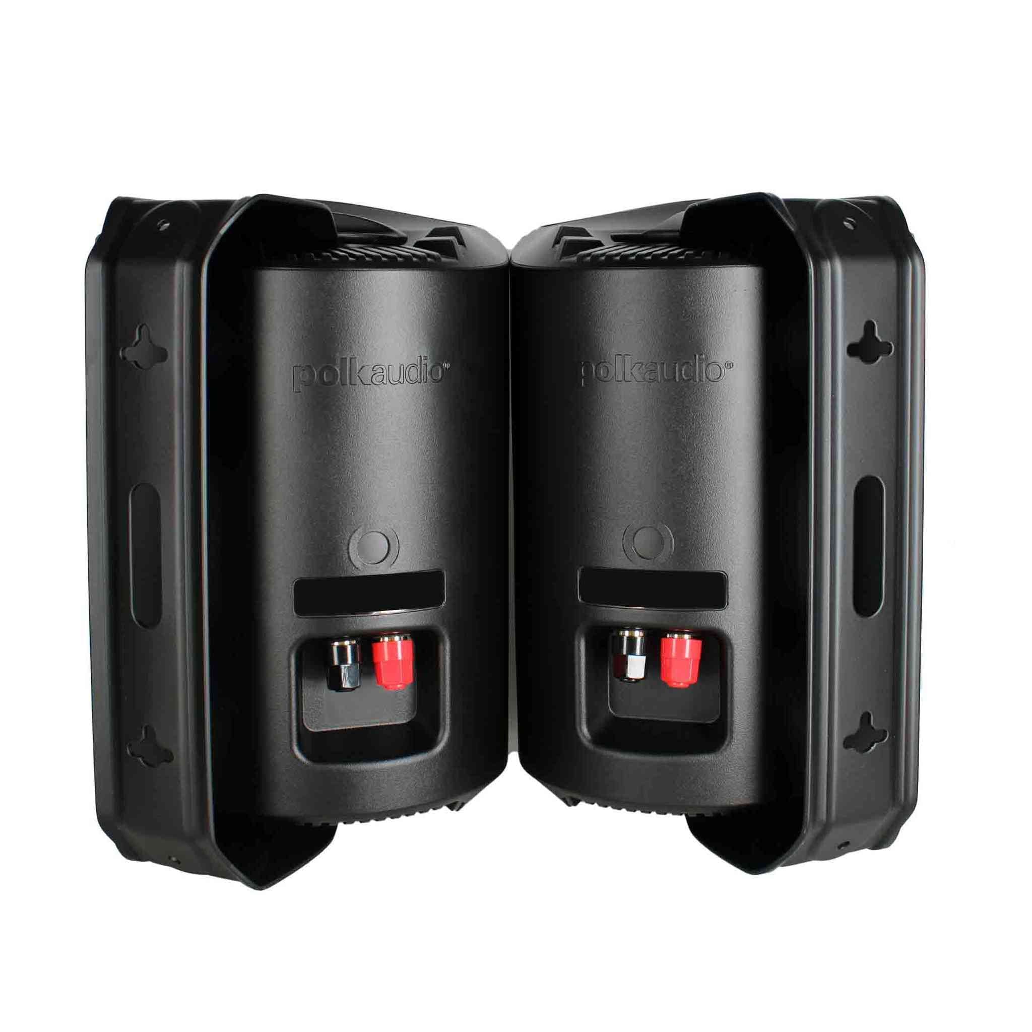 Polk Audio Atrium 5 Outdoor Speakers with Powerful Bass Pair, Black , All-Weather Durability, Broad Sound Coverage, Speed-Lock Mounting System