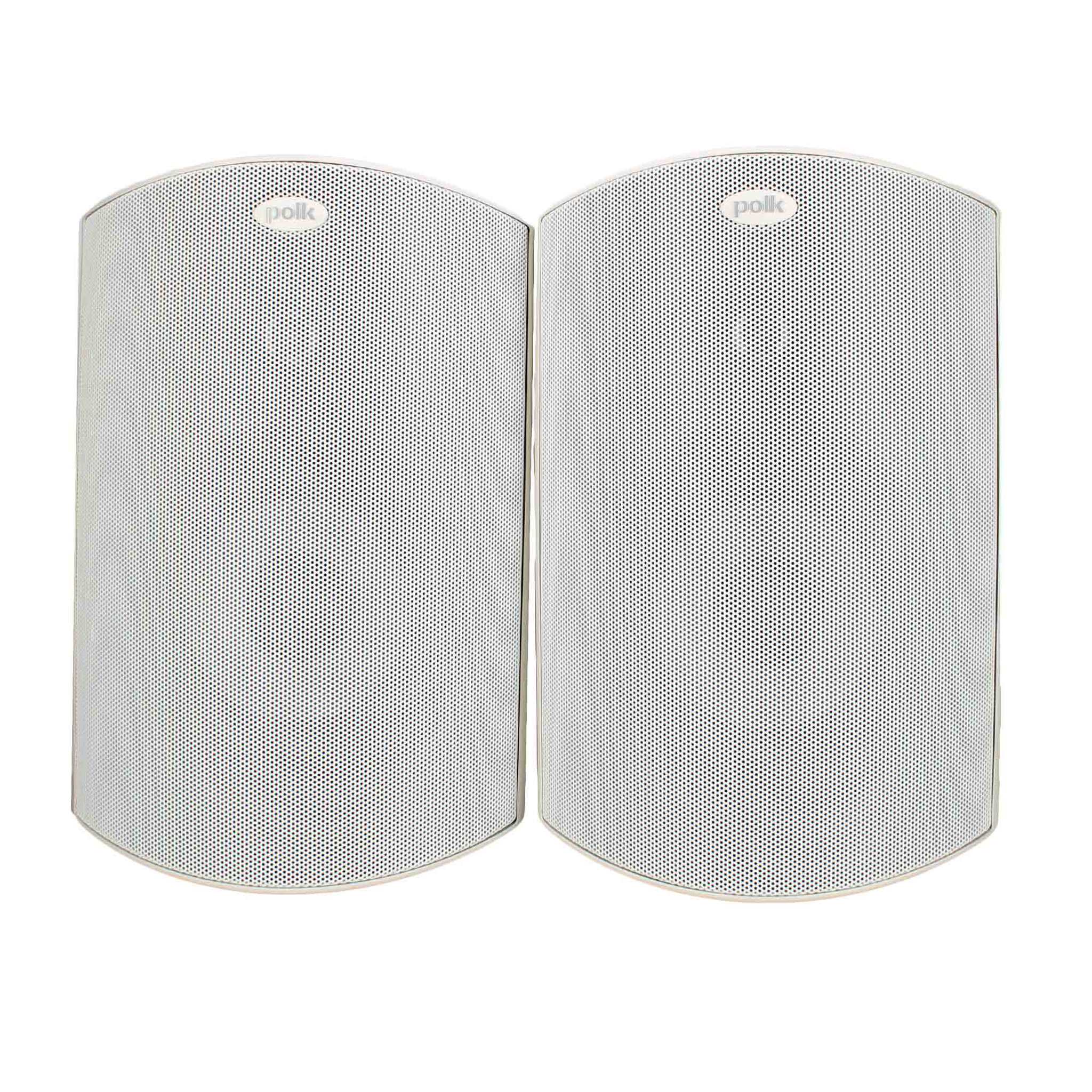 Polk Audio Atrium 5 Outdoor Speakers with Powerful Bass Pair, White , All-Weather Durability, Broad Sound Coverage, Speed-Lock Mounting System
