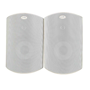 Polk Audio Atrium 5 Outdoor Speakers with Powerful Bass Pair, White , All-Weather Durability, Broad Sound Coverage, Speed-Lock Mounting System