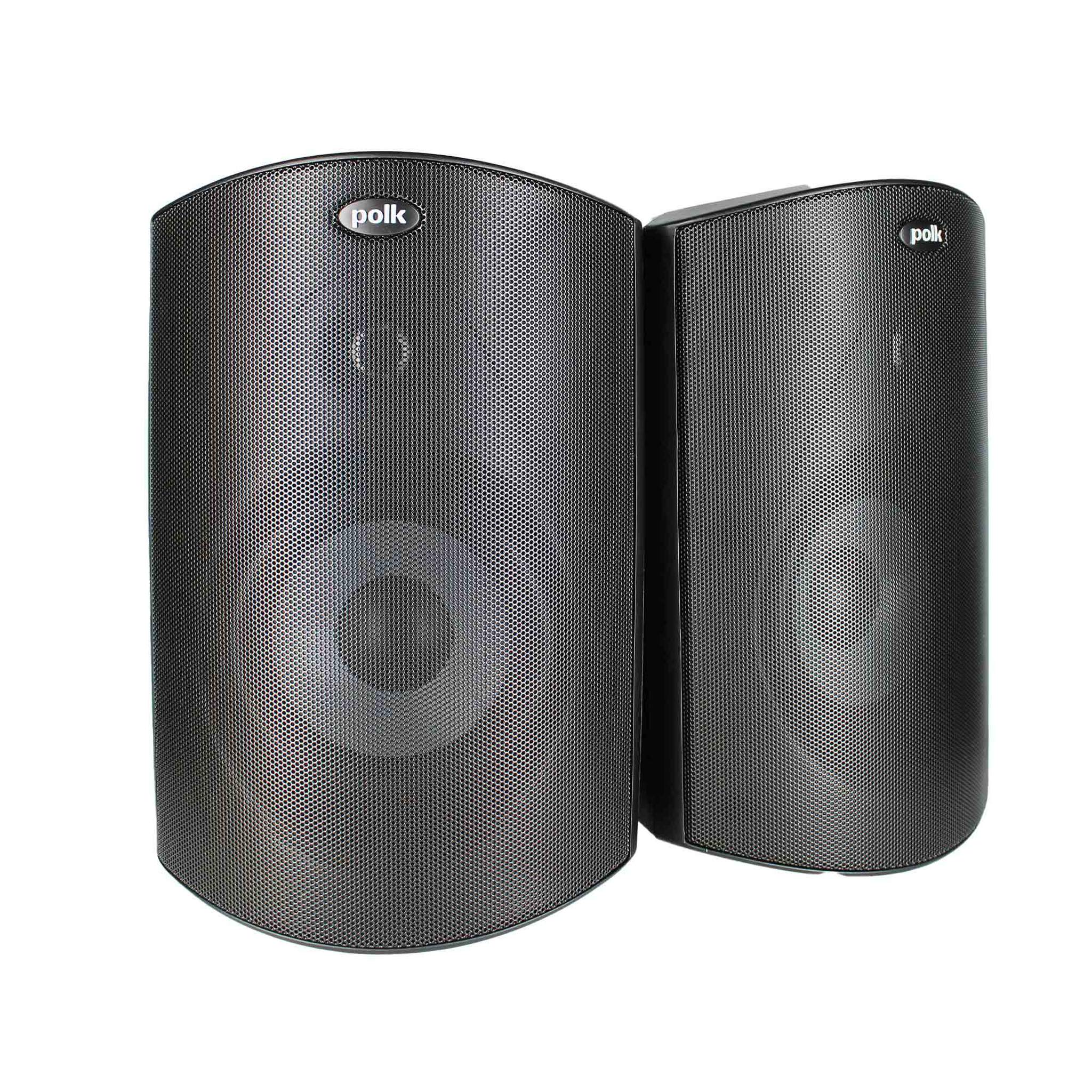 Polk Audio Atrium 6 Outdoor All-Weather Speakers with Bass Reflex Enclosure Pair, Black , Broad Sound Coverage, Speed-Lock Mounting System
