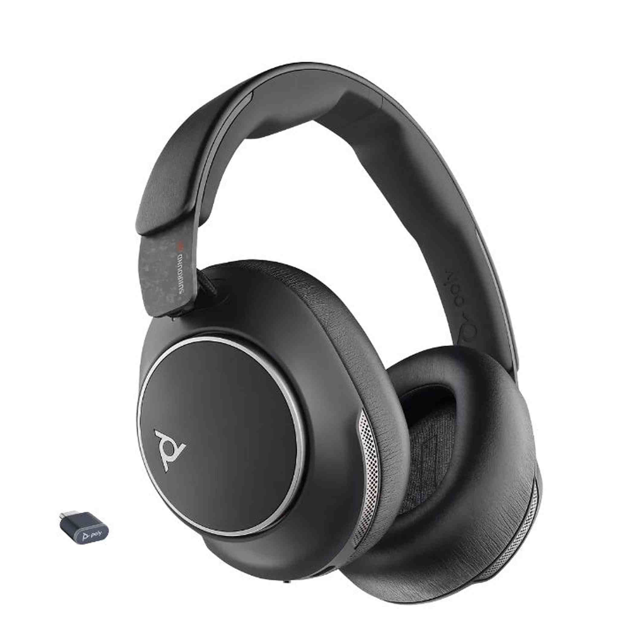 Poly Plantronics + Polycom Voyager Surround 80 UC,USB-C, USB-C/A Adapter, VS80T, BT700C , Black, WW Poly Plantronics + Polycom