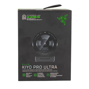 Razer Kiyo Pro Ultra 4K Webcam: Large Sensor - Auto Light Correction - Built-in Mic and Shutter - Pro Grade Content Creation, Streaming, Gaming, Video Calls - Works with OBS, Xsplit, PC, Zoom, Teams
