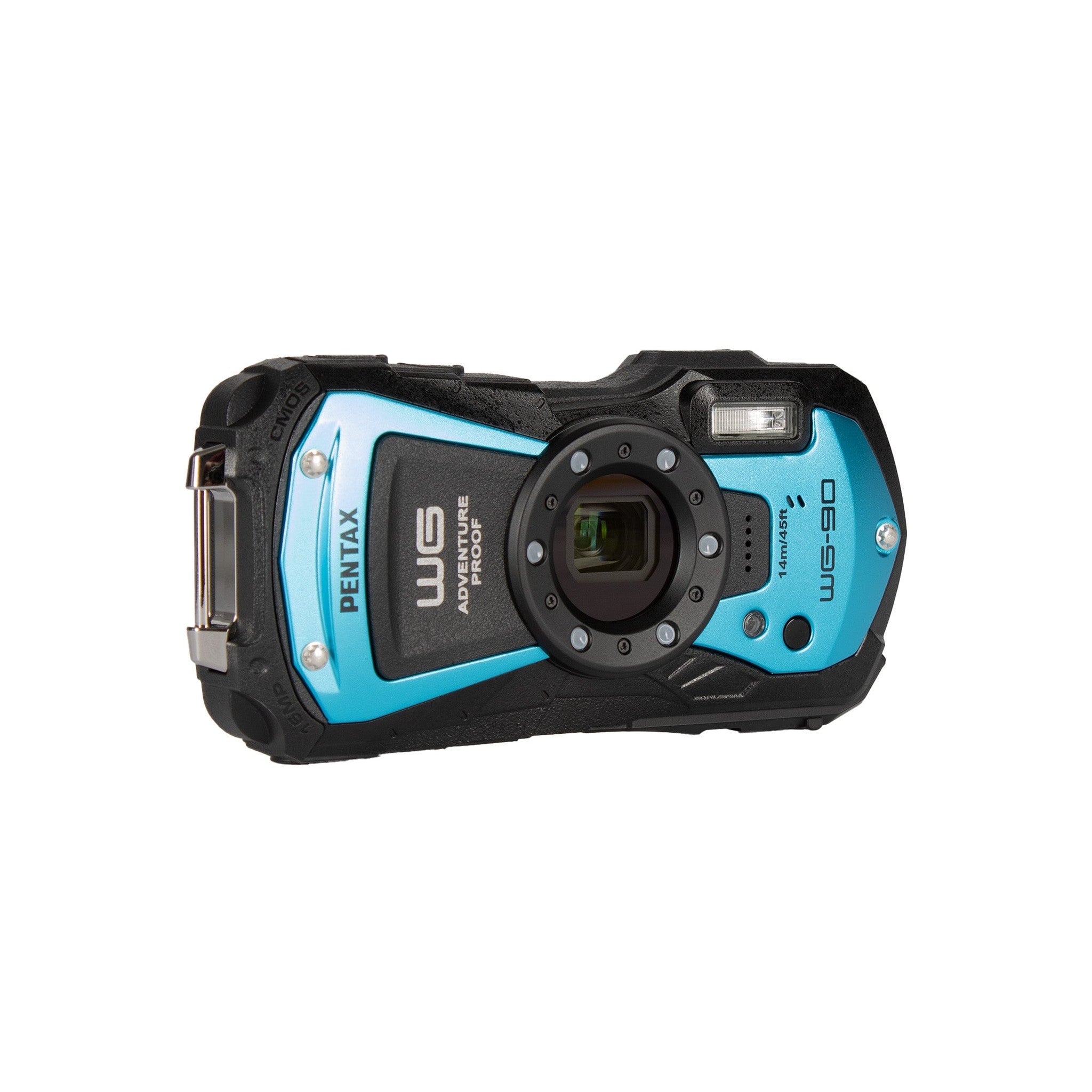 PENTAX WG-90 Blue Waterproof Camera, Shockproof, Dustproof, Freezeproof, Built-in 6-LED Ring Light for Macro Photography, Underwater Shooting Mode