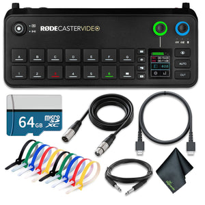 RODECaster Video All-in-One Production Console + 64GB Memory Card + More Bundle