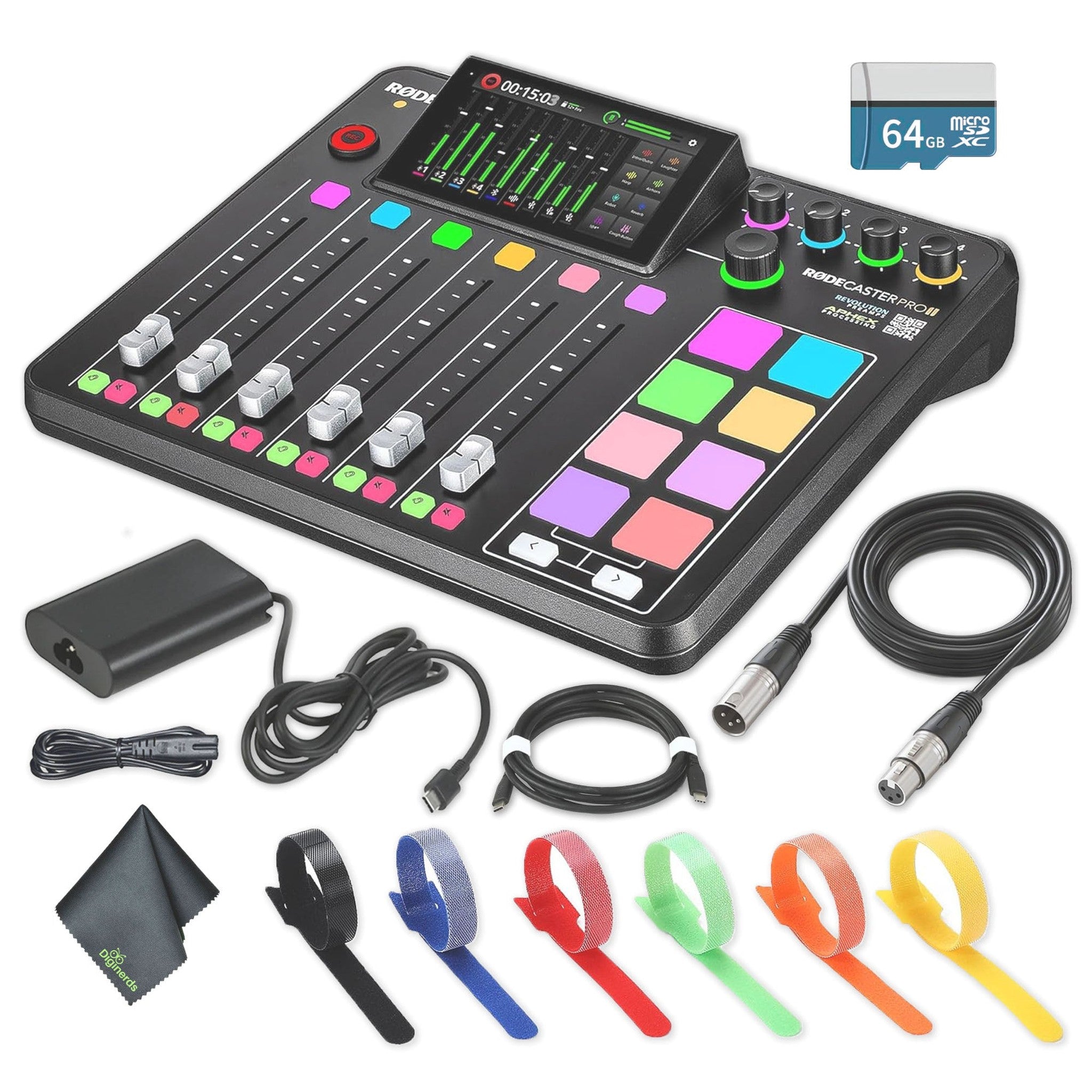 RODE RODECaster Pro II + 64GB Micro SD Memory Card + More Bundle