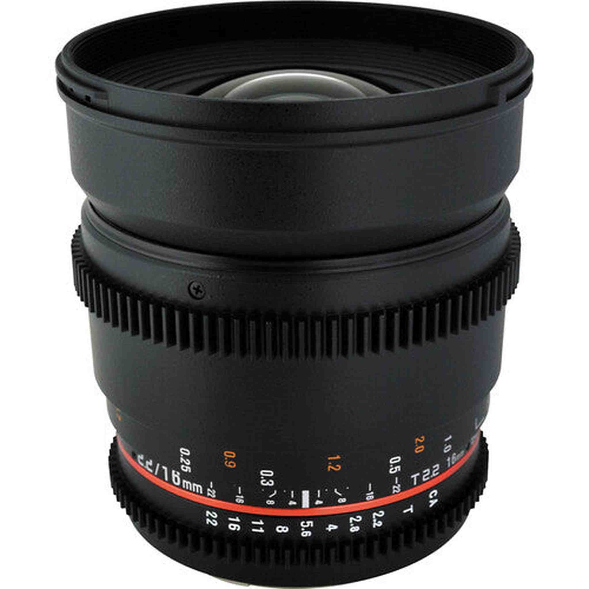 Rokinon 16mm T2.2 Cine Lens for Nikon F Bundle