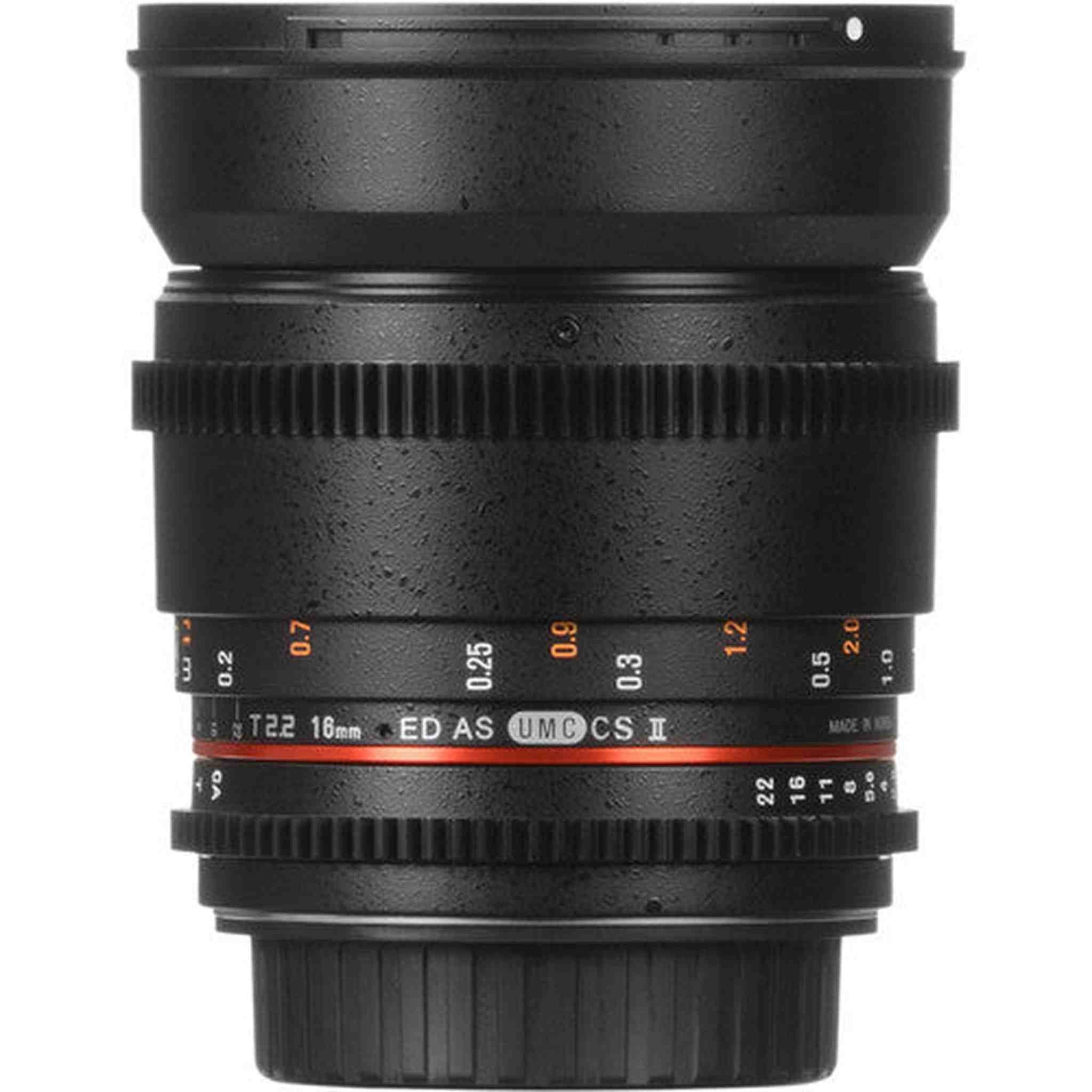 Rokinon 16mm T2.2 Cine Lens for Nikon F Bundle
