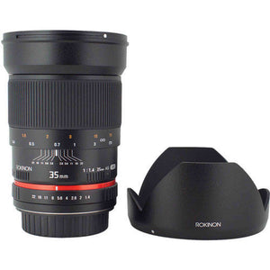 Rokinon 35mm f/1.4 Wide-Angle US UMC Aspherical Lens for Olympus Bundle